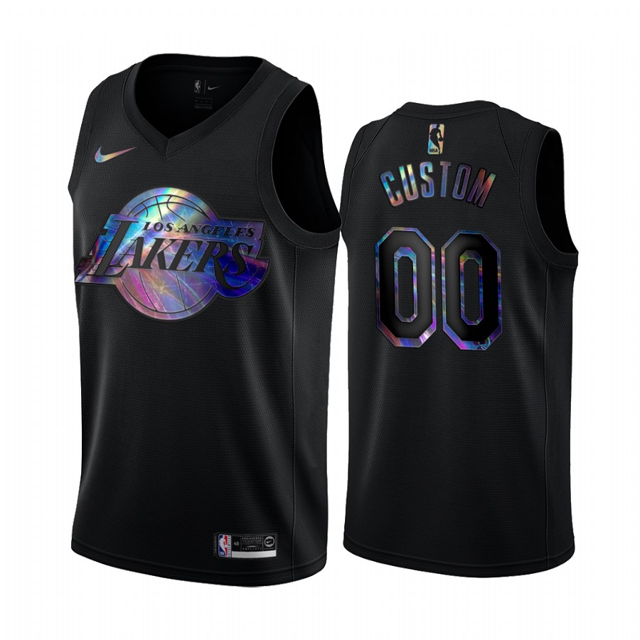 Lakers Black Custom Jersey - Nike - Iridescent Edition