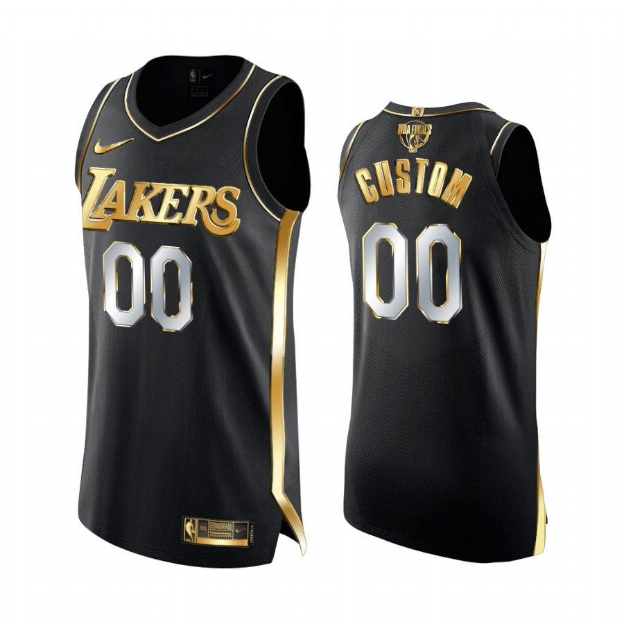 Lakers Black Gold Jersey - Nike Lakers Black & Gold Custom Jersey