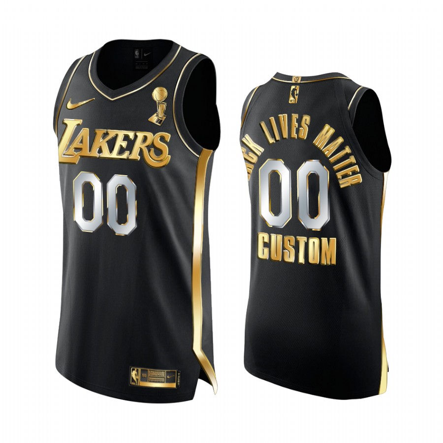 Lakers Black Gold Jersey nike - Nike Lakers Black & Gold Custom Jersey