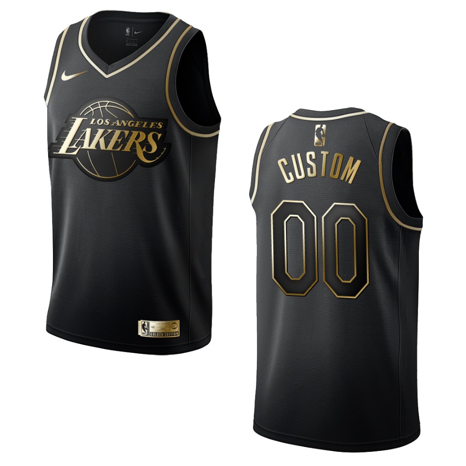 Lakers Black Golden Jersey - Nike Lakers Black Golden Edition Custom