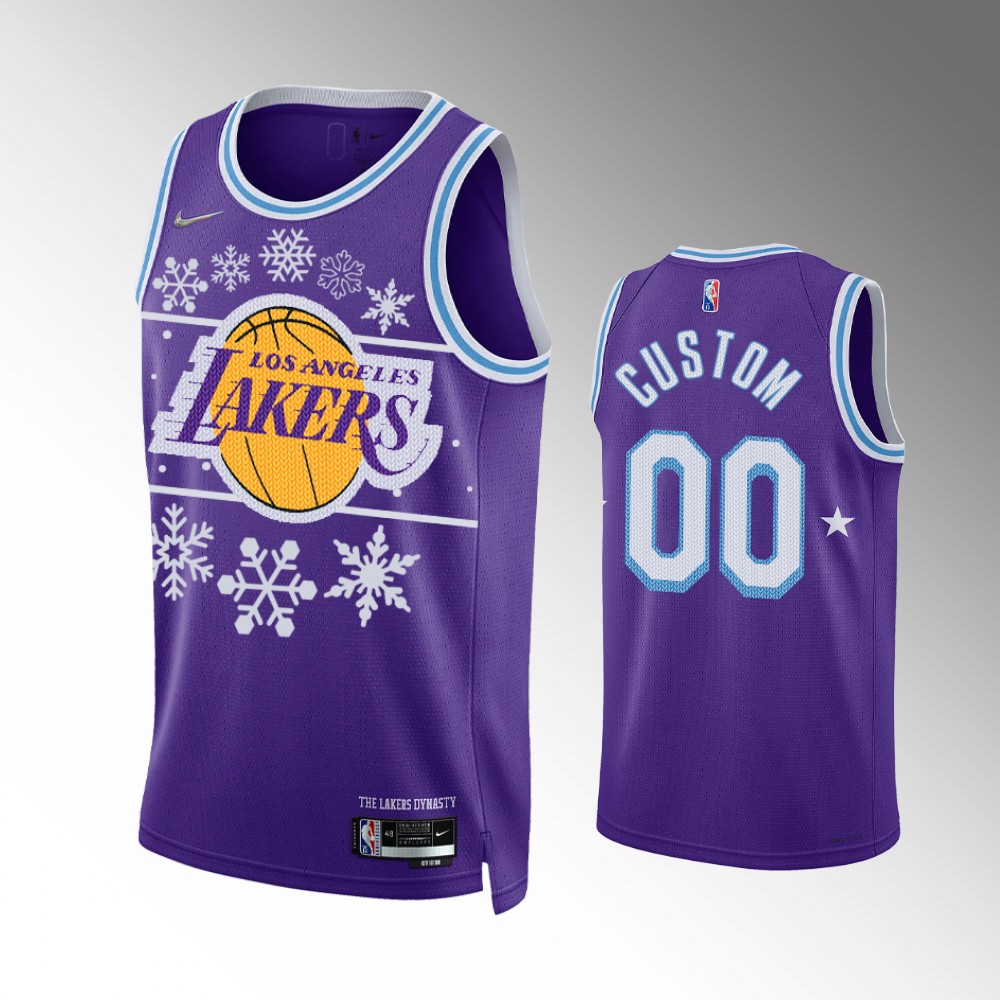 Lakers Purple Snowflake Jersey - Nike Lakers Purple Snowflake Custom