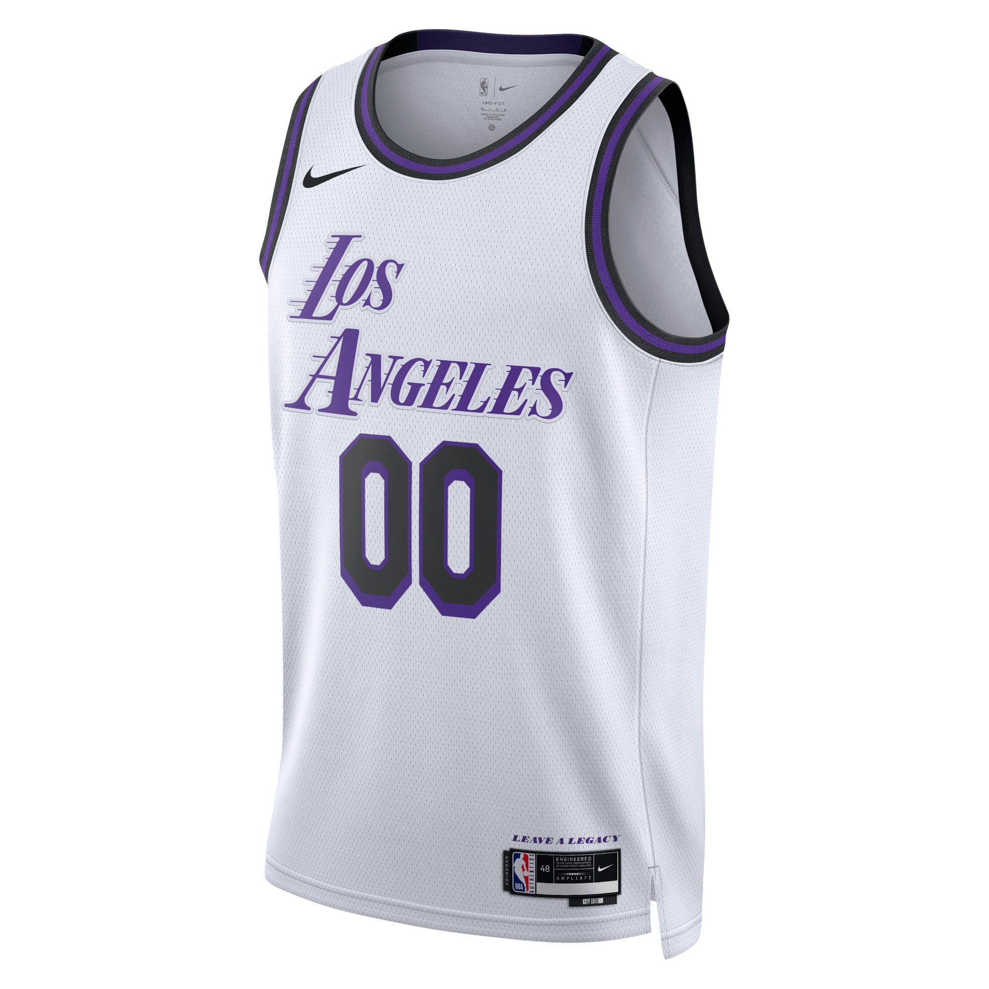 Alternative view of Lakers White Custom Jersey - Nike Lakers White Jersey - Custom City