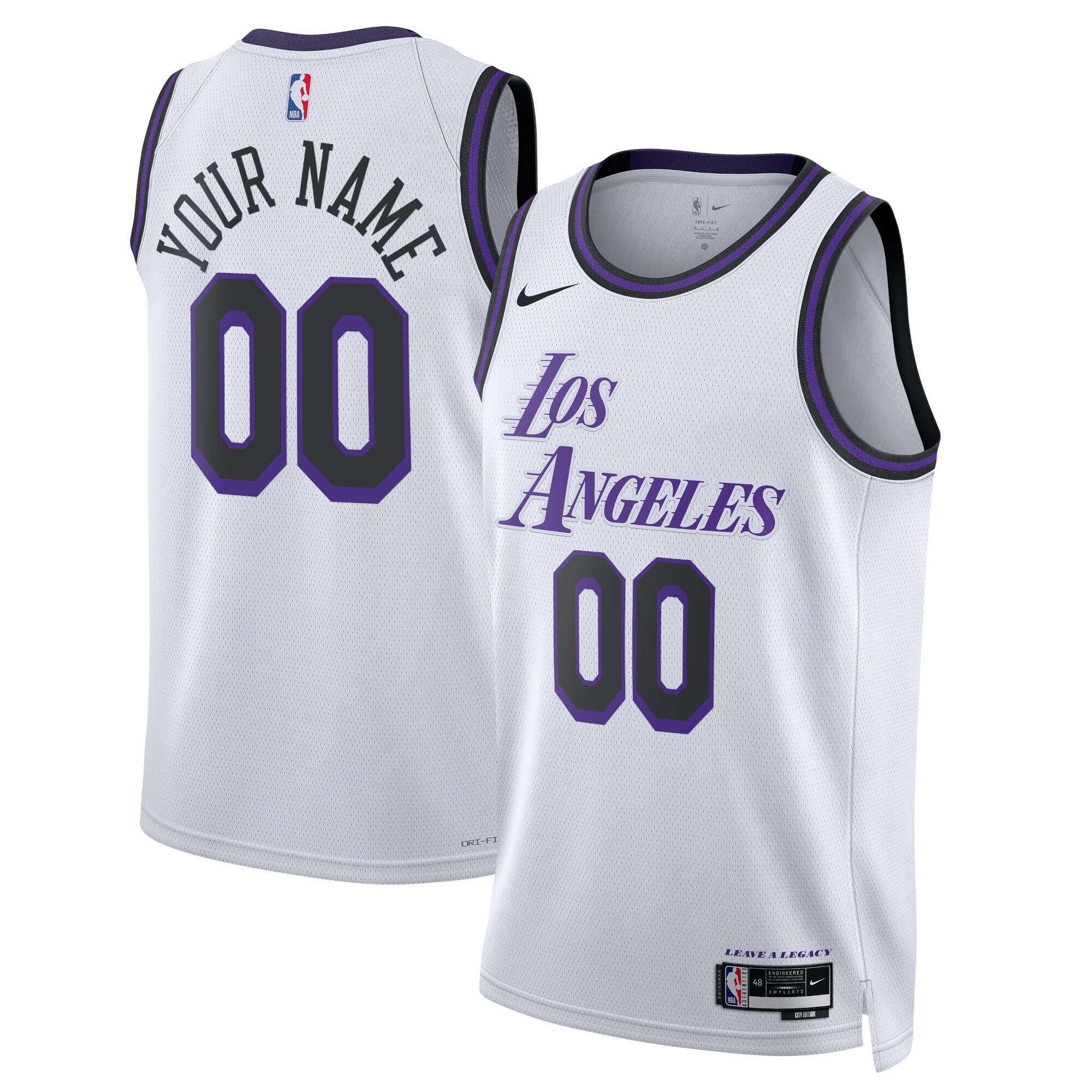 Lakers White Custom Jersey - Nike Lakers White Jersey - Custom City