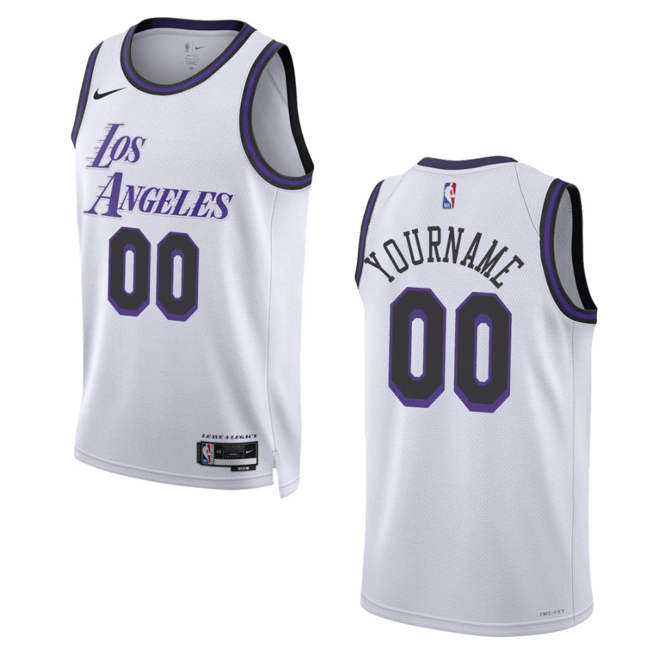 Lakers White Purple Jersey - Nike - Custom Edition