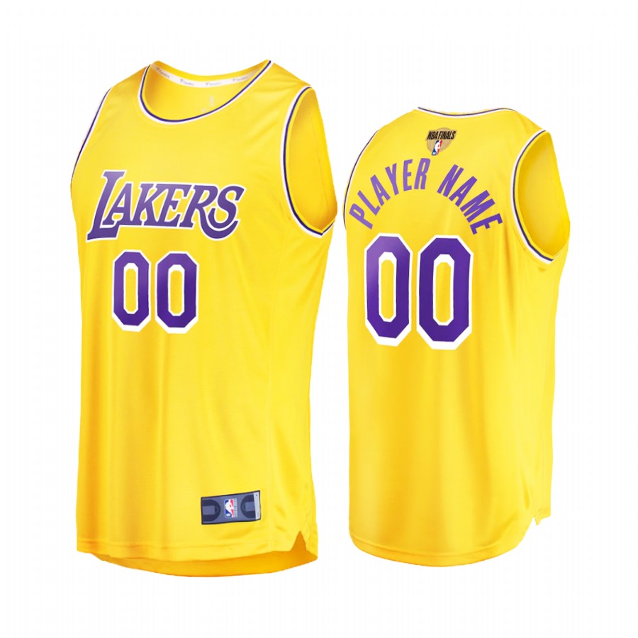Lakers Yellow Custom Jersey - NBA Finals Lakers Yellow Jersey - Custom