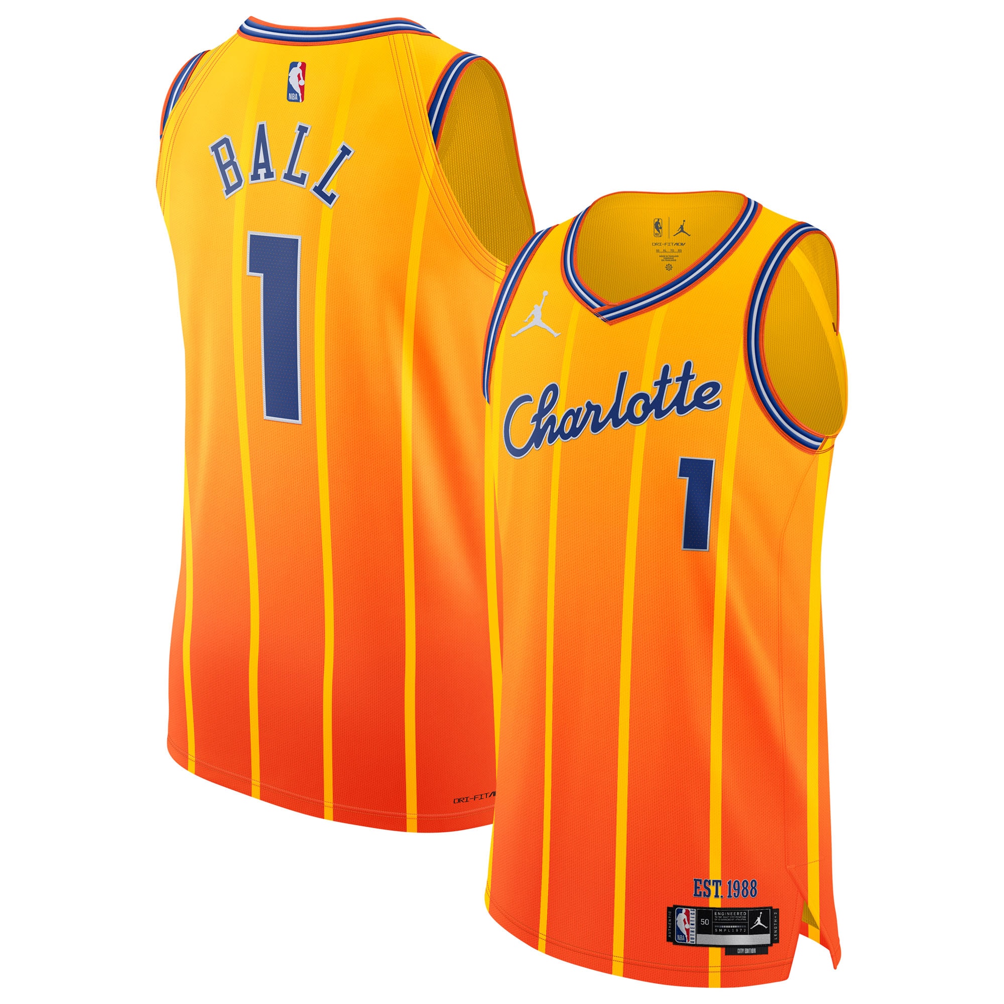 LaMelo Ball Charlotte Hornets Jordan Brand Unisex 2025/26 Jersey - City Edition - Orange