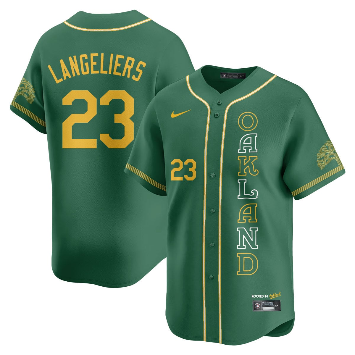 Langeliers Oakland A’s Jersey - Nike Langeliers Oakland A’s Green