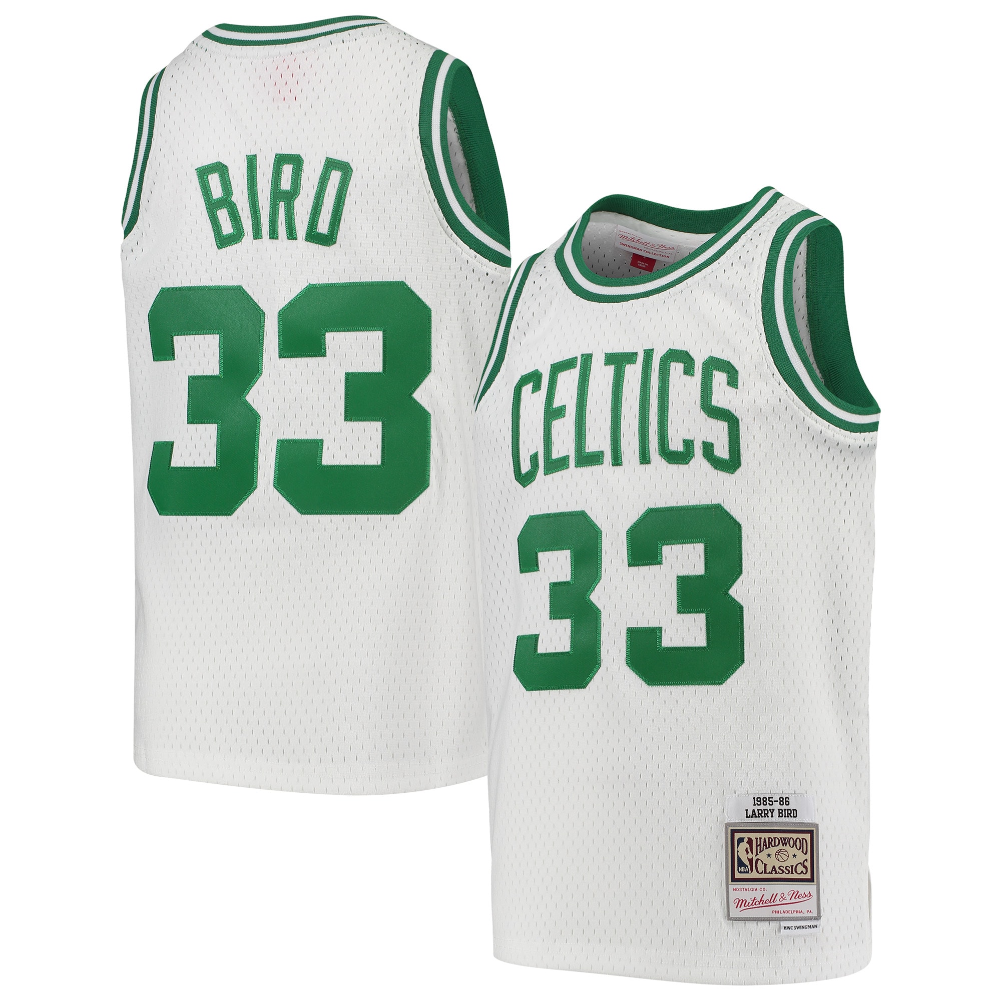 Larry Bird Boston Celtics Youth 1985-86 Hardwood Classics Swingman Throwback Jersey