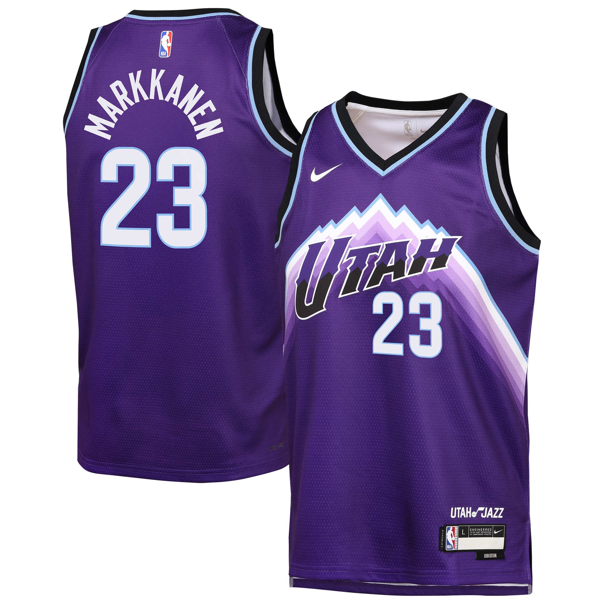 Lauri Markkanen Utah Jazz Youth Icon Edition Swingman Jersey - Purple