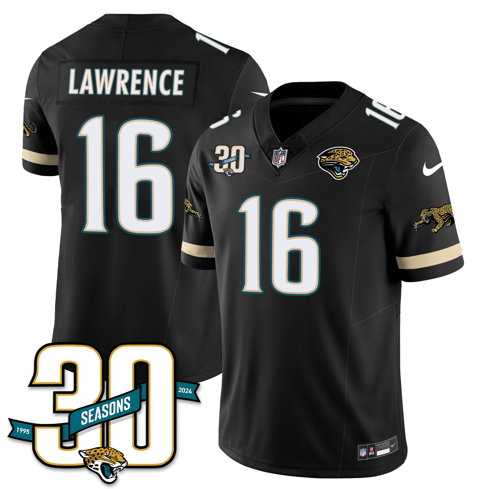 Alternative view of Lawrence Jaguars Teal Jersey - Nike NFL Limited Edition
