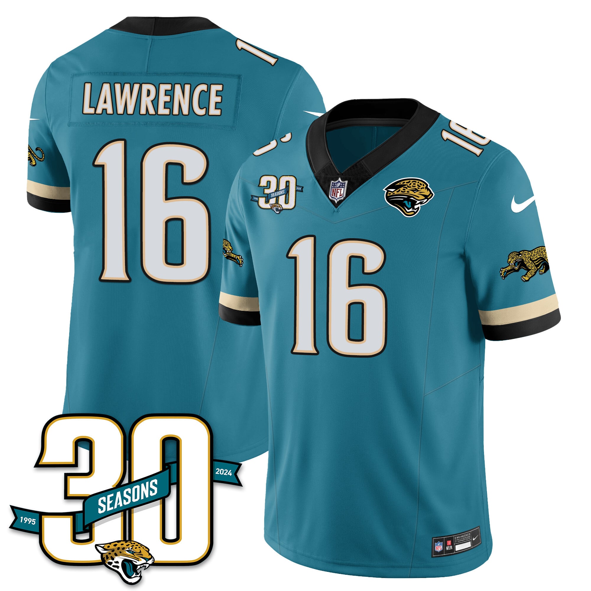 Lawrence Jaguars Teal Jersey - Nike NFL Limited Edition