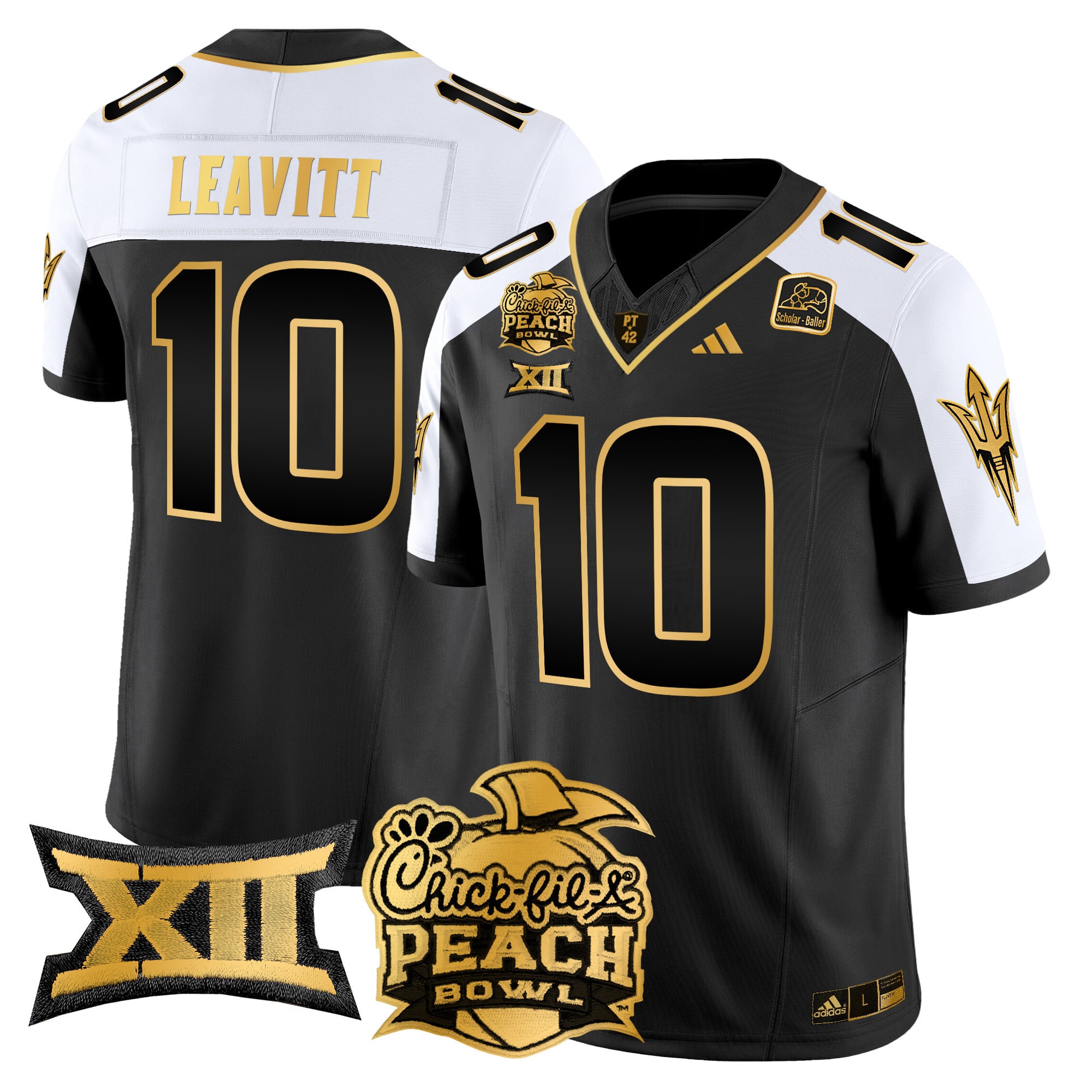 leavitt Adidas ASU Peach Bowl Jersey - Adidas ASU Leavitt #10 Peach
