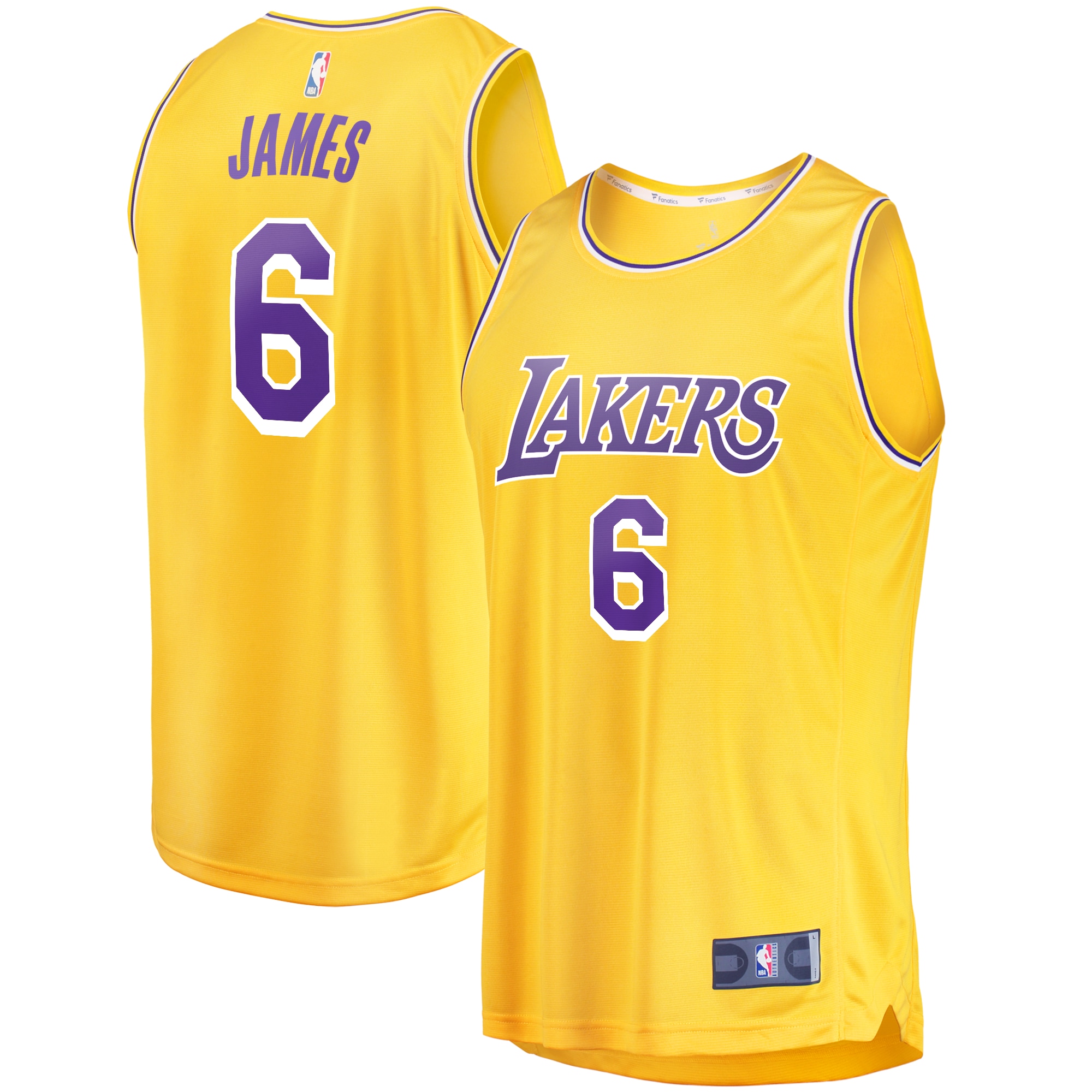 LeBron James Los Angeles Lakers Fanatics #6 Fast Break Player Jersey Gold - Icon Edition
