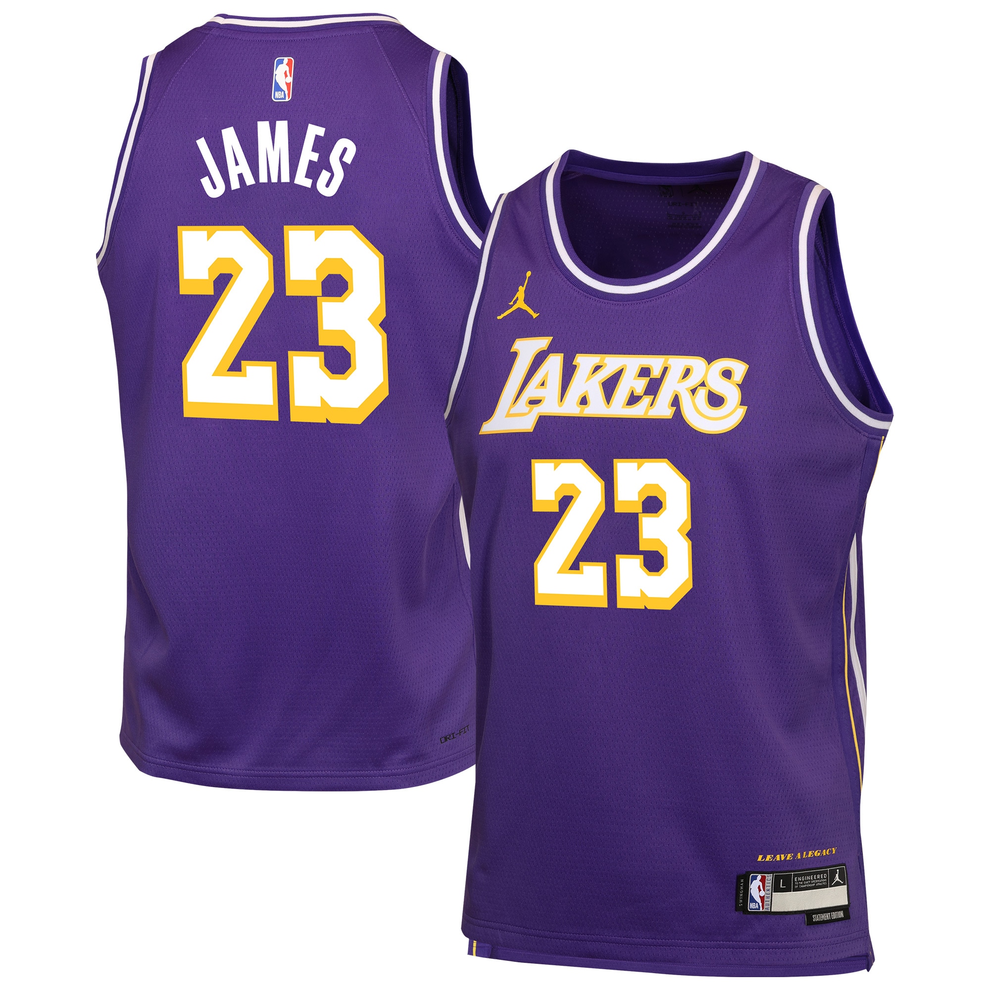 LeBron James Los Angeles Lakers Jordan Brand Youth Swingman Jersey - Statement Edition - Purple