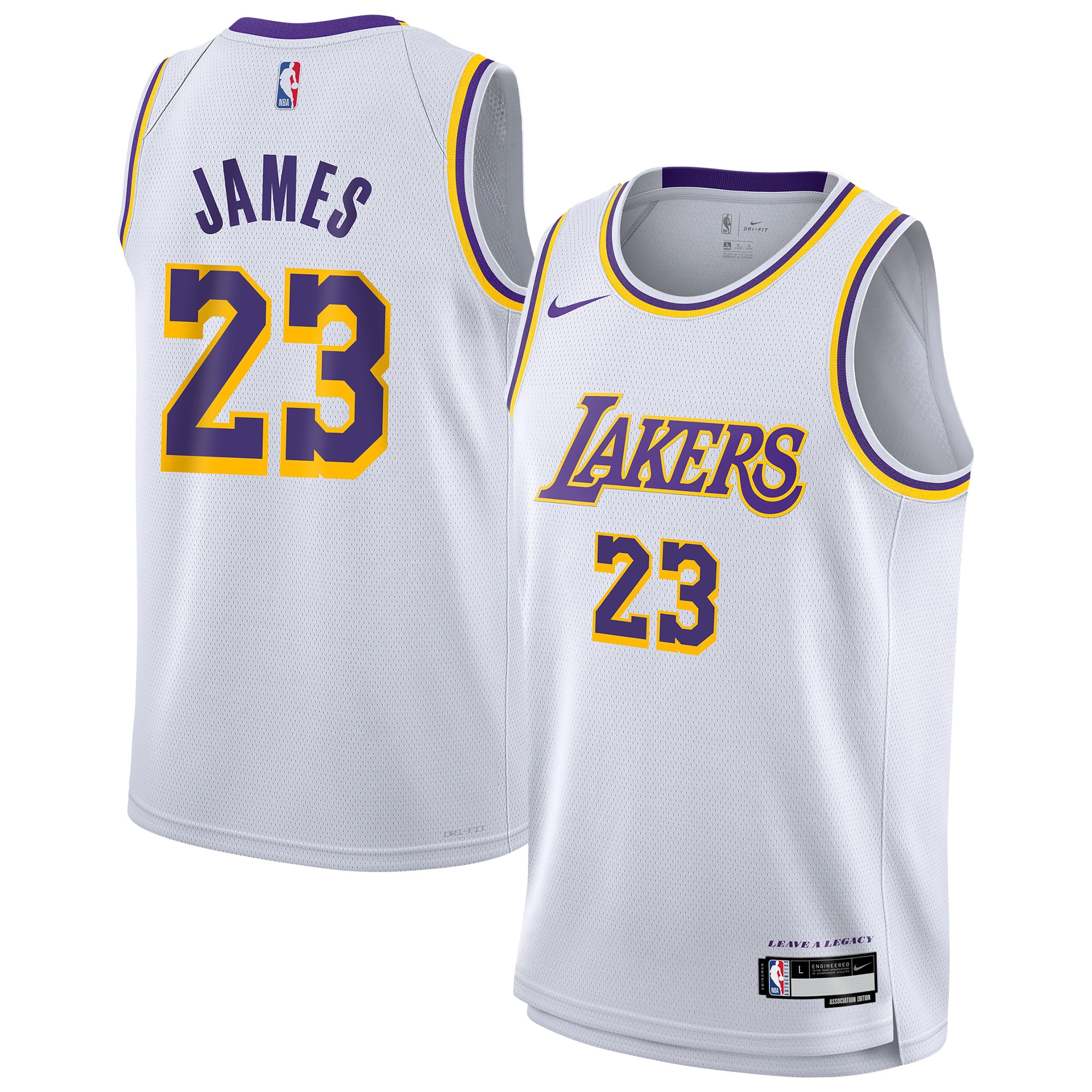 LeBron James Los Angeles Lakers Youth Swingman Jersey - Association Edition - White