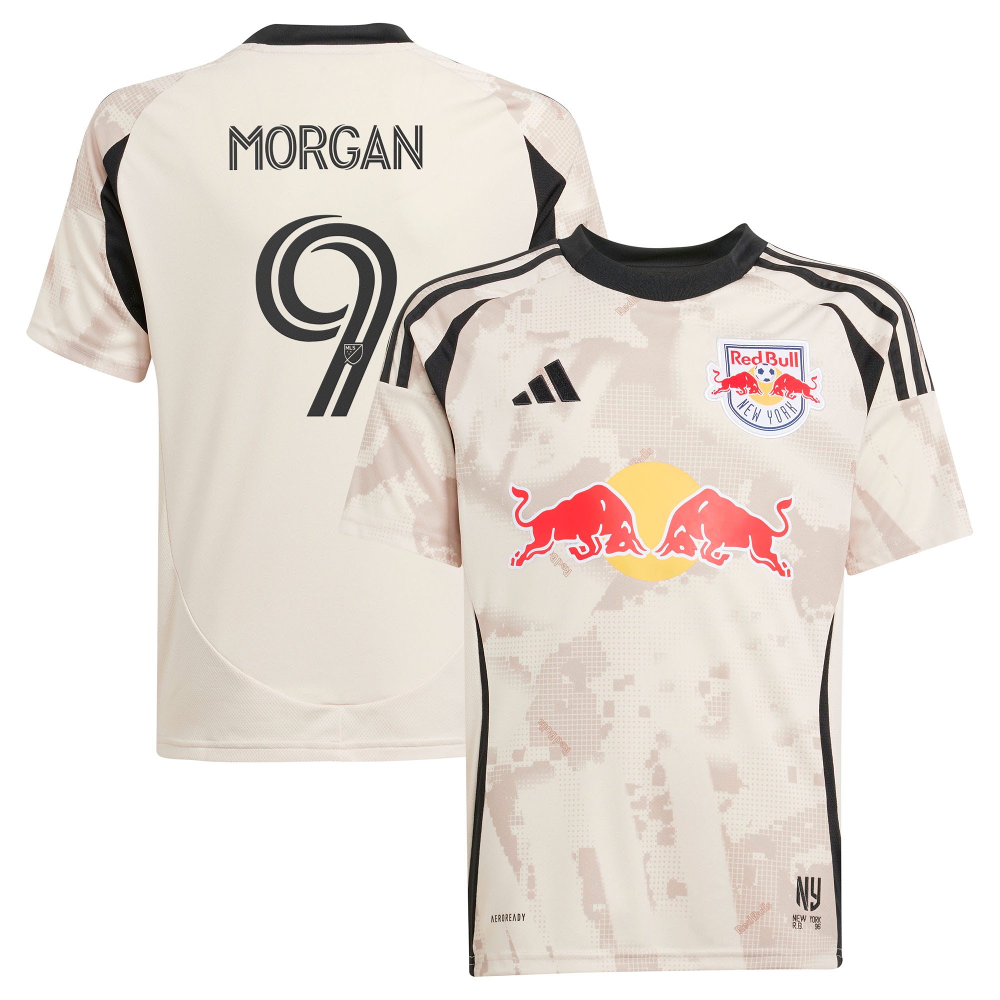 Lewis Morgan New York Red Bulls Youth 2025 Stone Kit Player Jersey - Tan