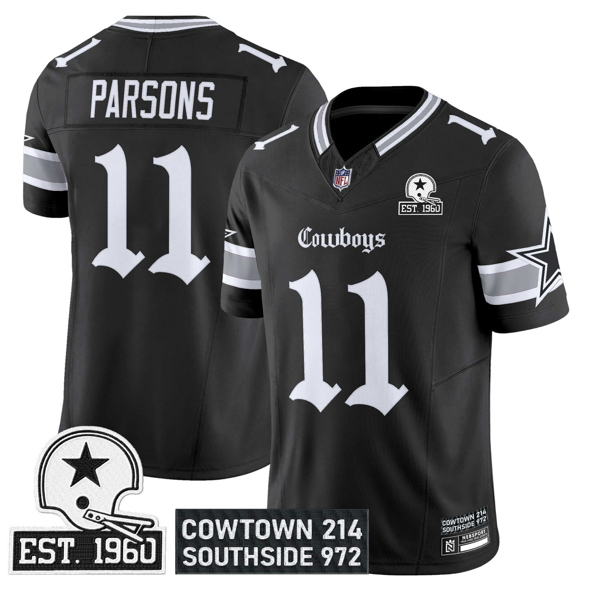 limited Parsons Cowboys Black Jersey - Parsons #11 Cowboys Black