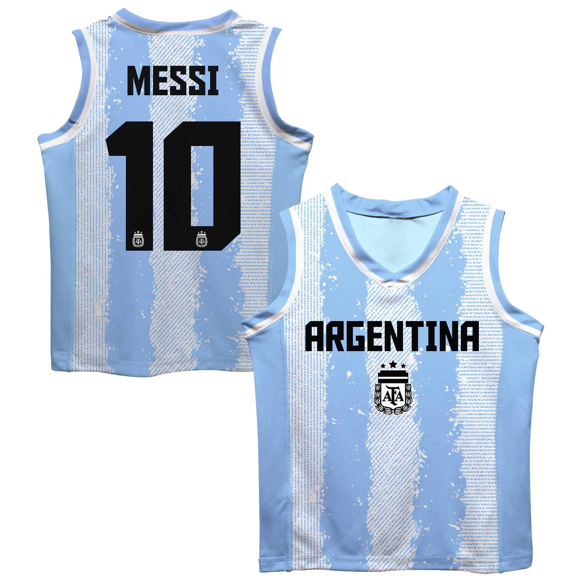 Lionel Messi Argentina National Team Vive La Fete Mesh Basketball Jersey - Light Blue