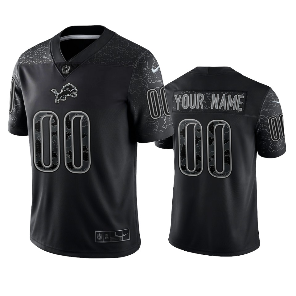 Lions Black Camo Jersey - Nike Lions Black Camo Custom Jersey