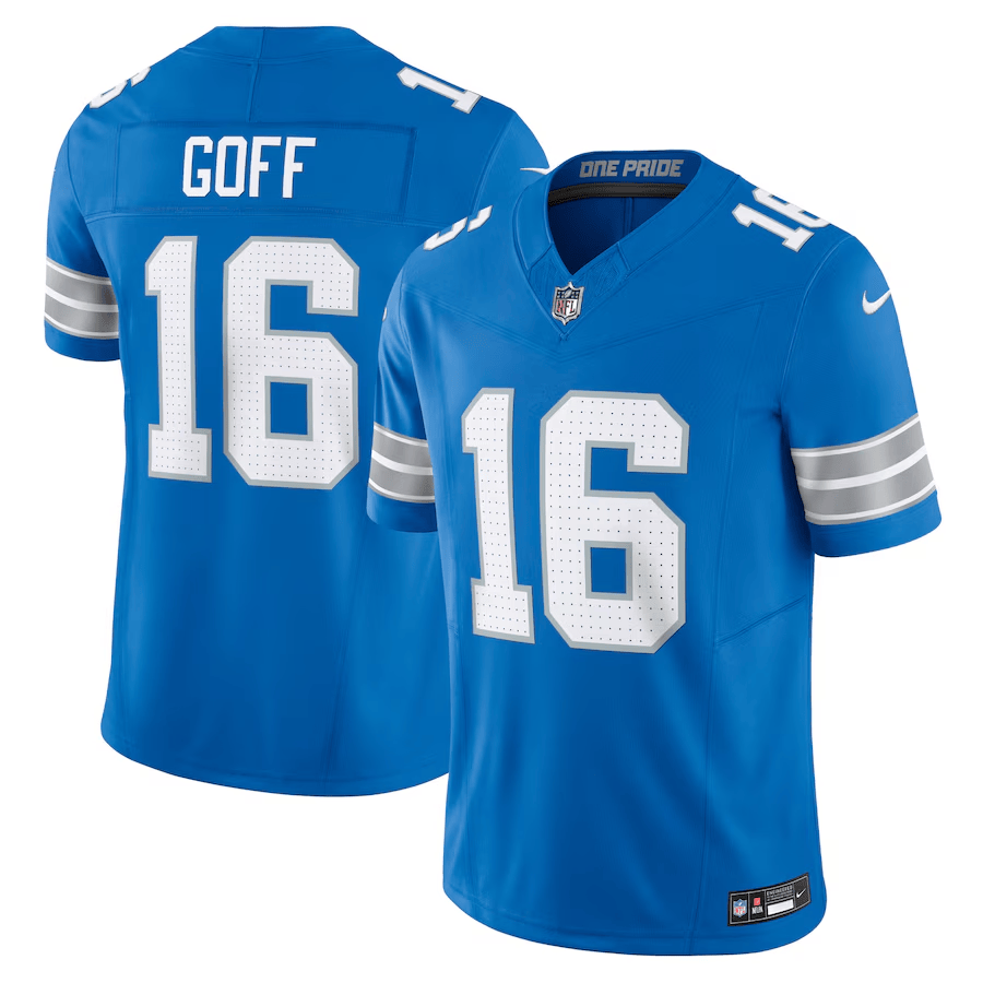 Alternative view of Lions Goff #16 Jersey - Nike Lions Goff #16 Black Alternate Jersey