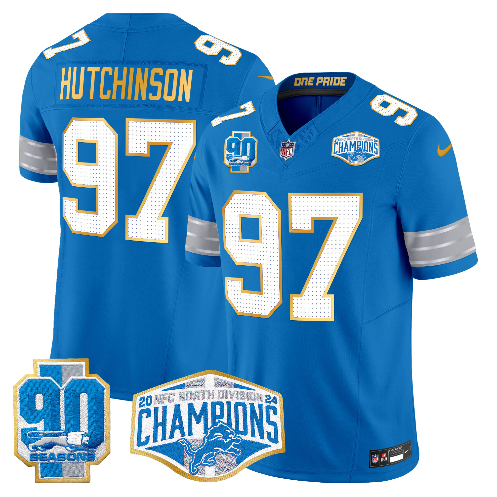 Lions Hutchinson #97 Jersey - Nike Lions Hutchinson #97 Blue Jersey