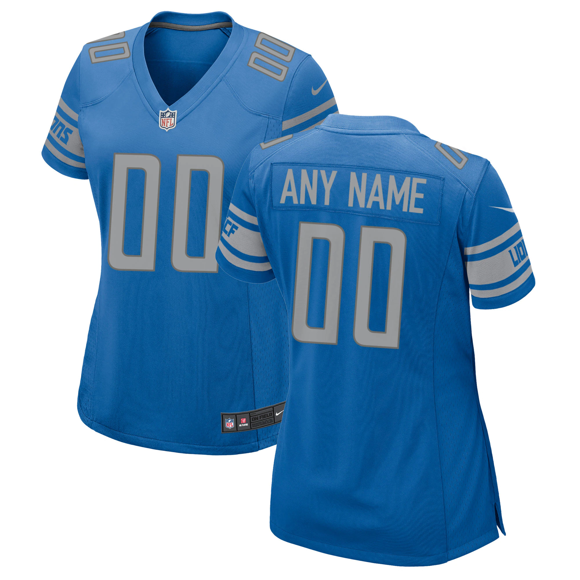 Lions Light Blue Women’s Jersey - Nike Detroit Lions Light Blue Custom