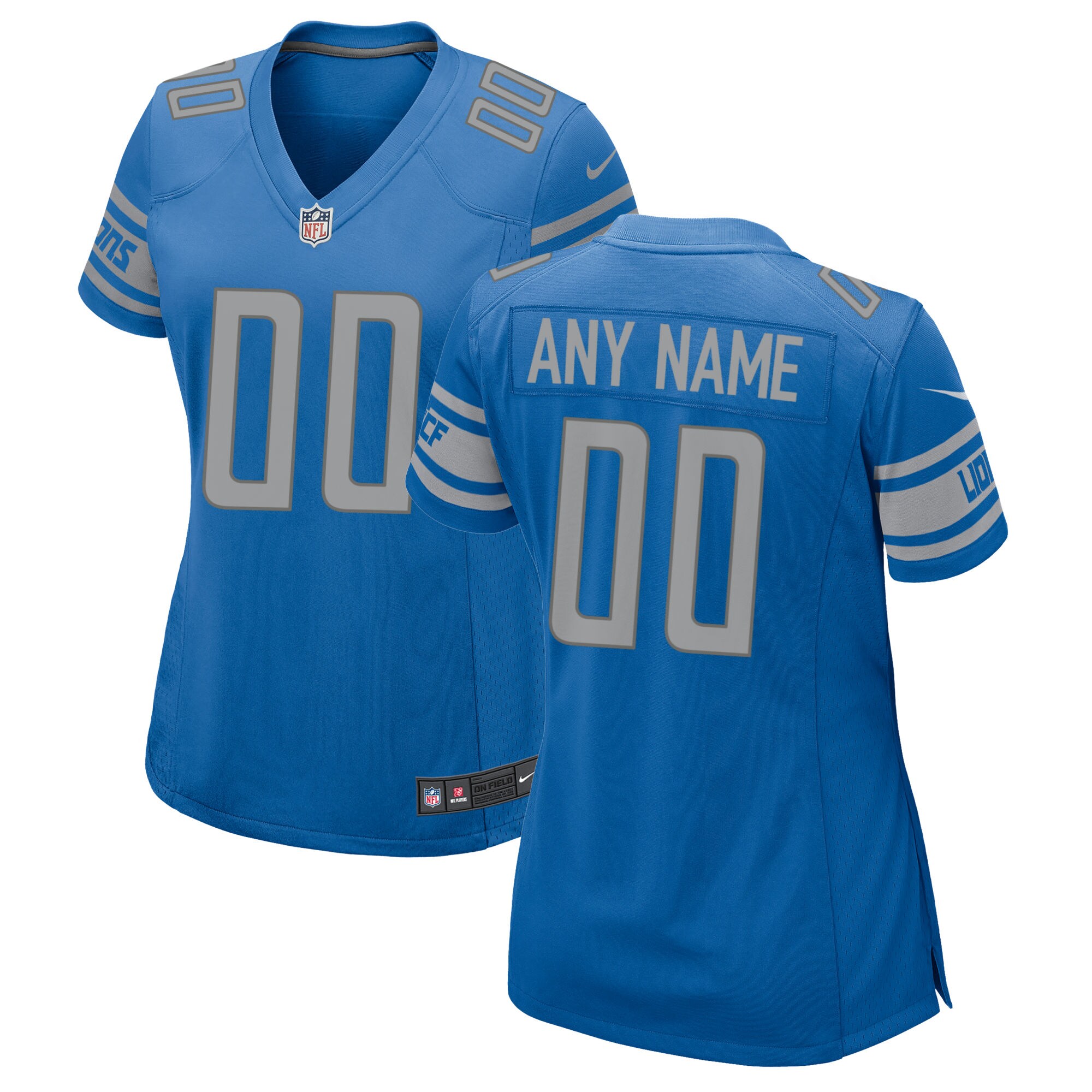 Alternative view of Lions Light Blue Women’s Jersey - Nike Detroit Lions Light Blue Custom