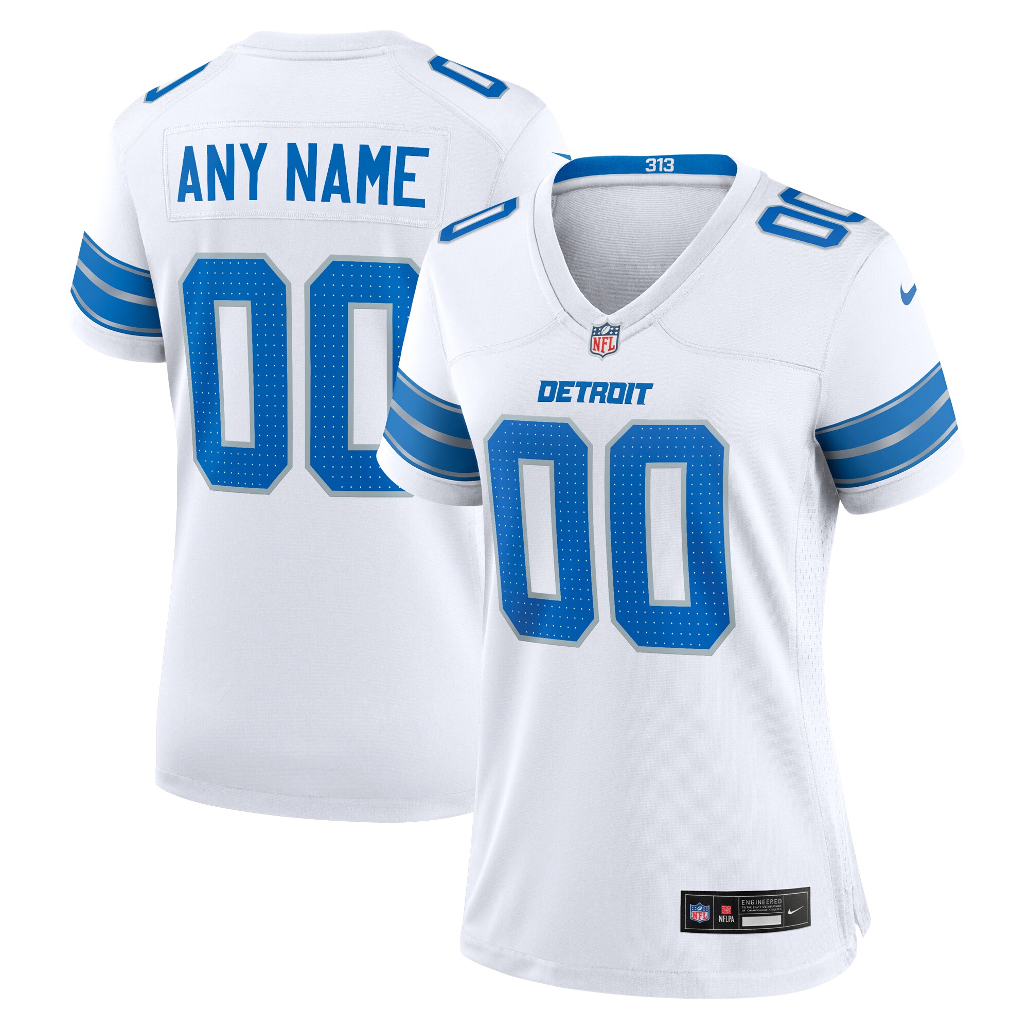 Lions White Women’s Jersey - Nike Lions White Women’s Custom Jersey