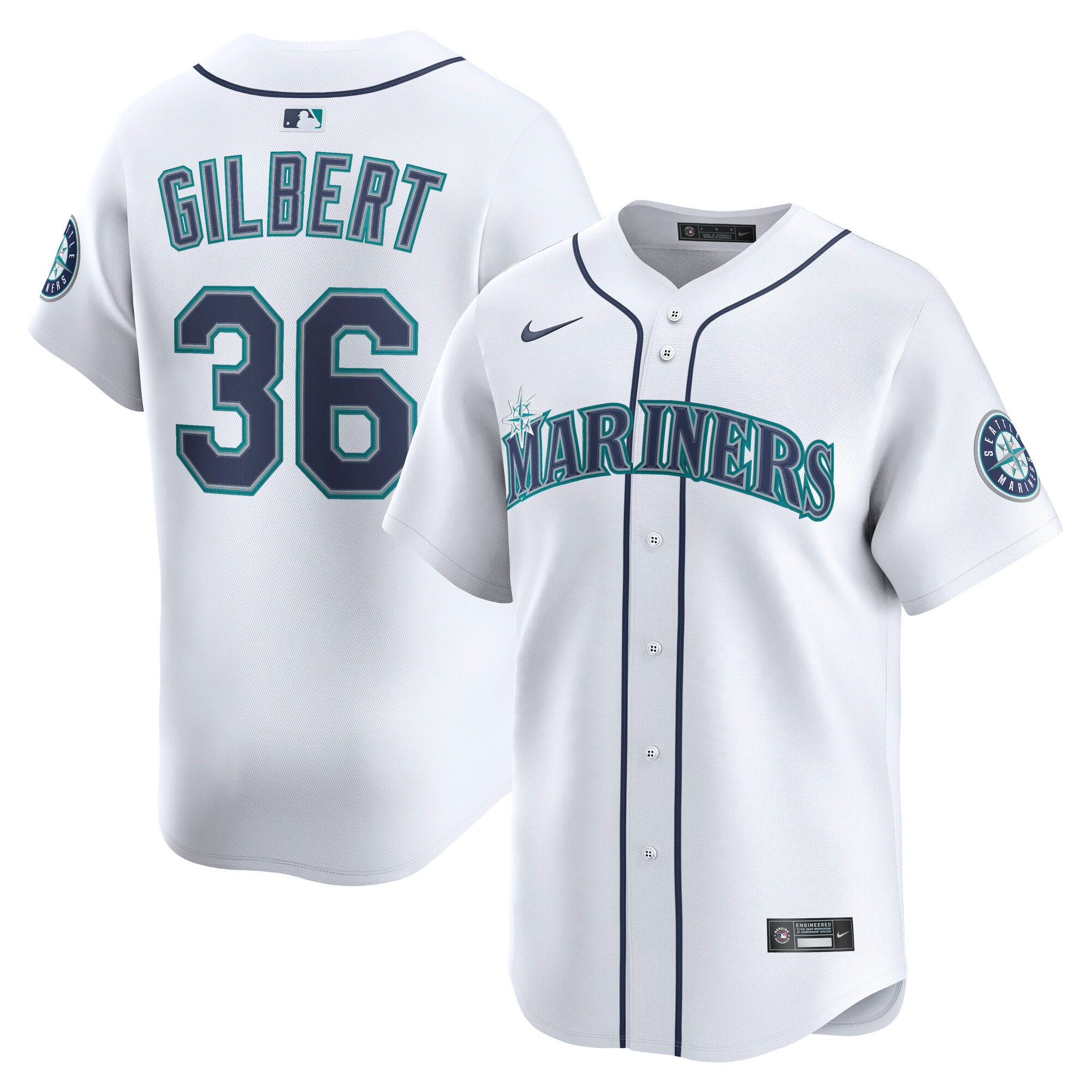 Logan Gilbert Seattle Mariners Home Limited Player Jersey - White