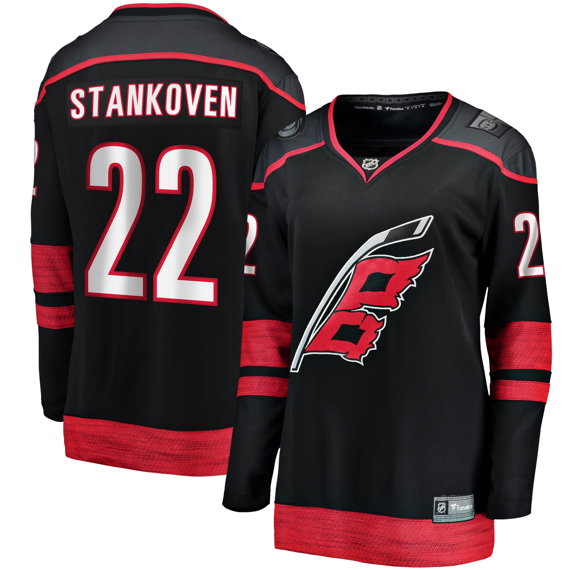Logan Stankoven Carolina Hurricanes Fanatics Women's Home Breakaway Player Jersey - Black