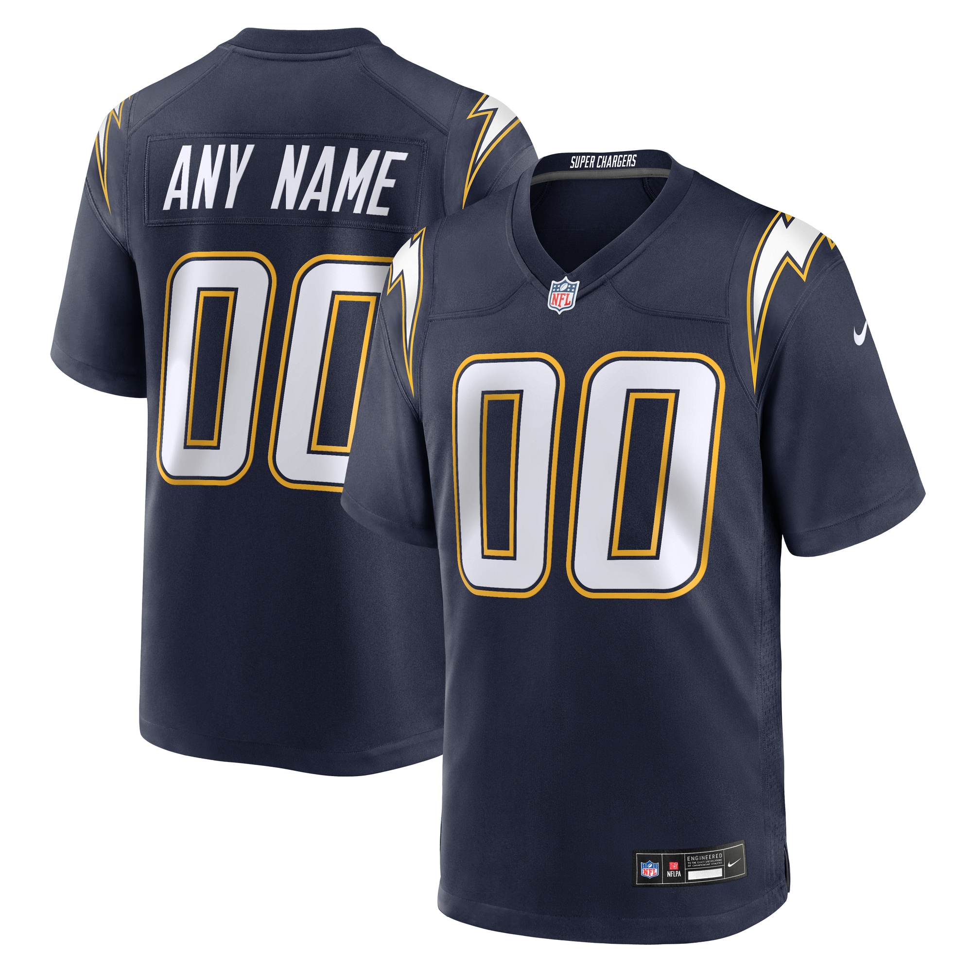 Los Angeles Chargers Alternate Super Chargers Game Custom Jersey
