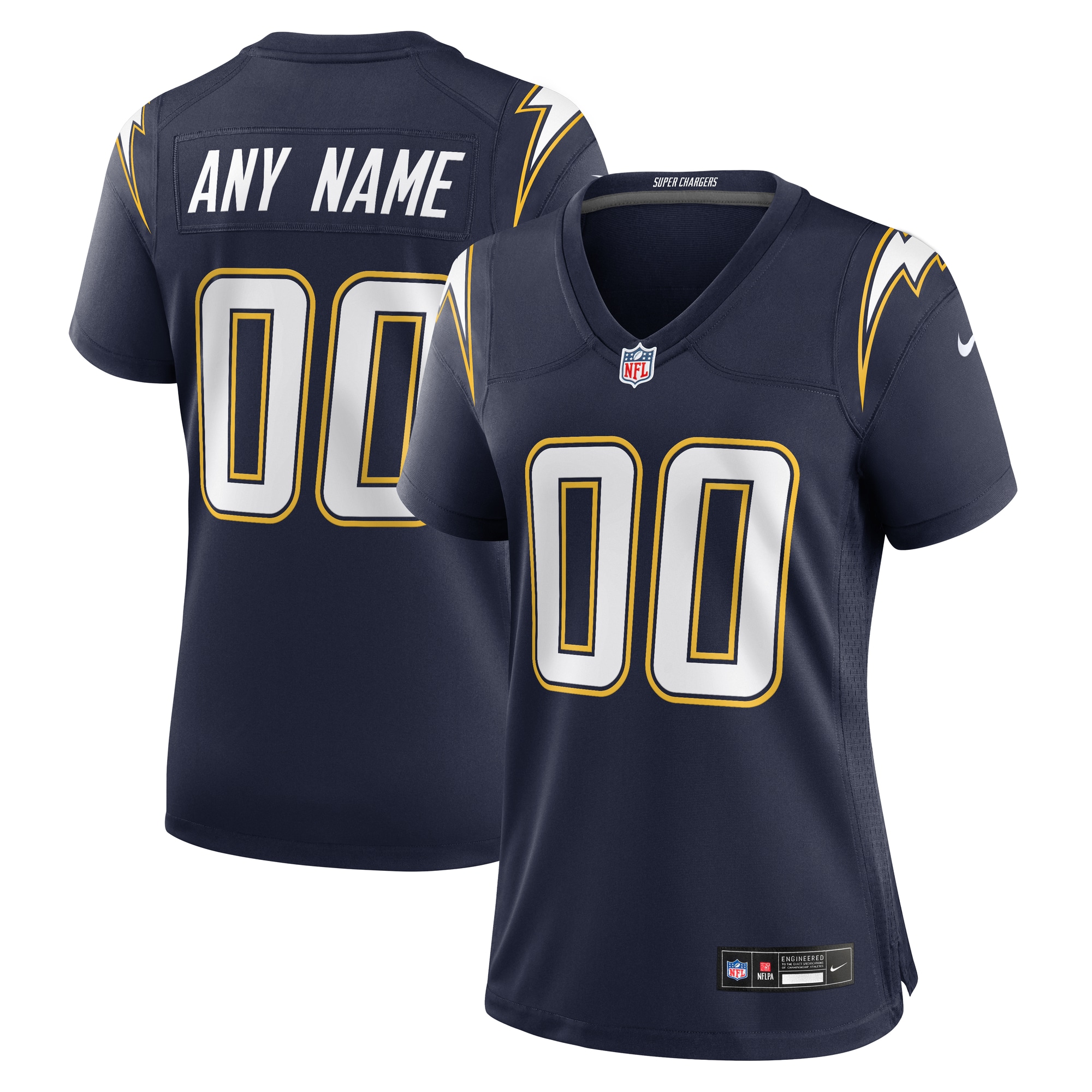 Los Angeles Chargers Women's Alternate Super Chargers Game Custom Jersey