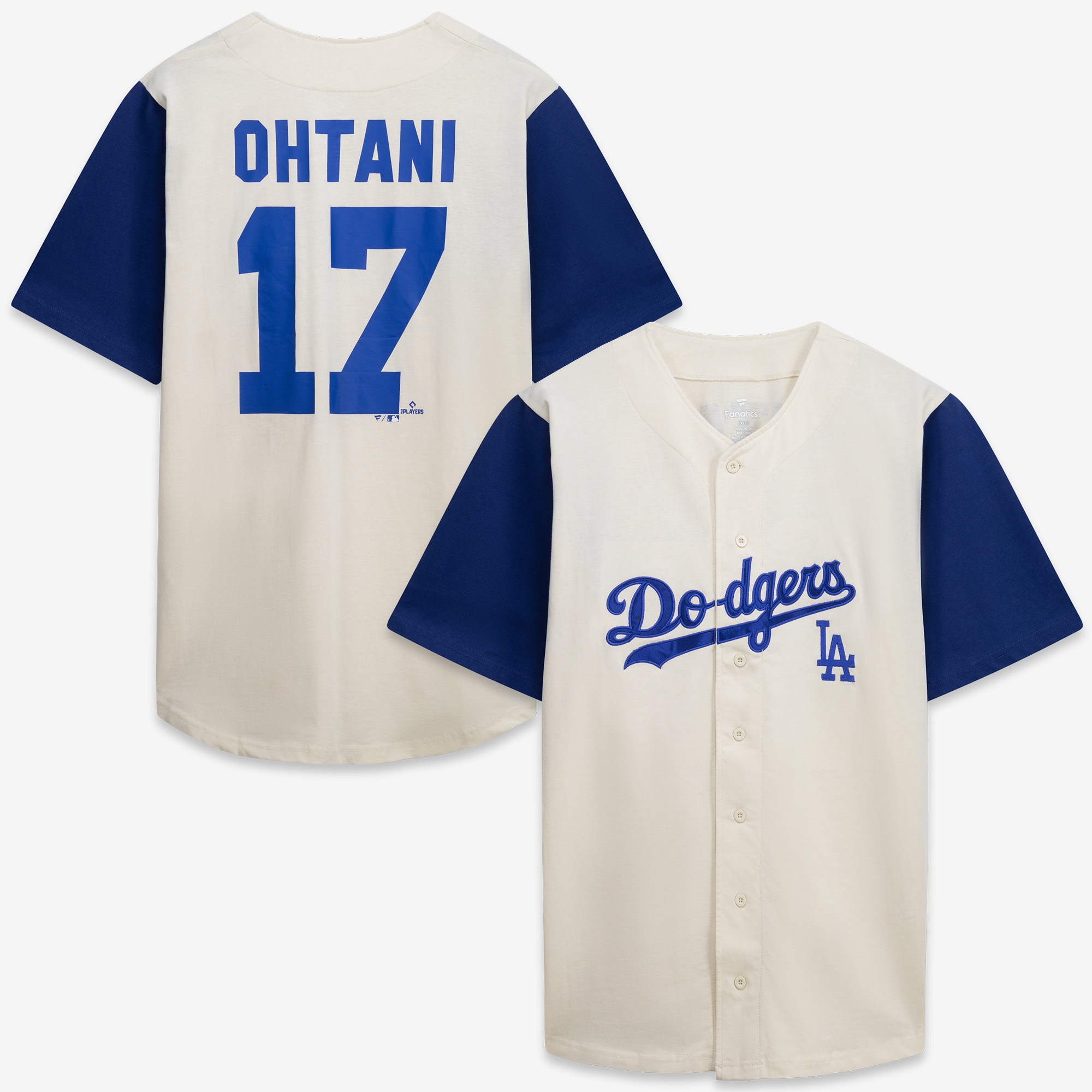 Los Angeles Dodgers Profile Big & Tall Two-Color Fashion Jersey - Cream/Royal