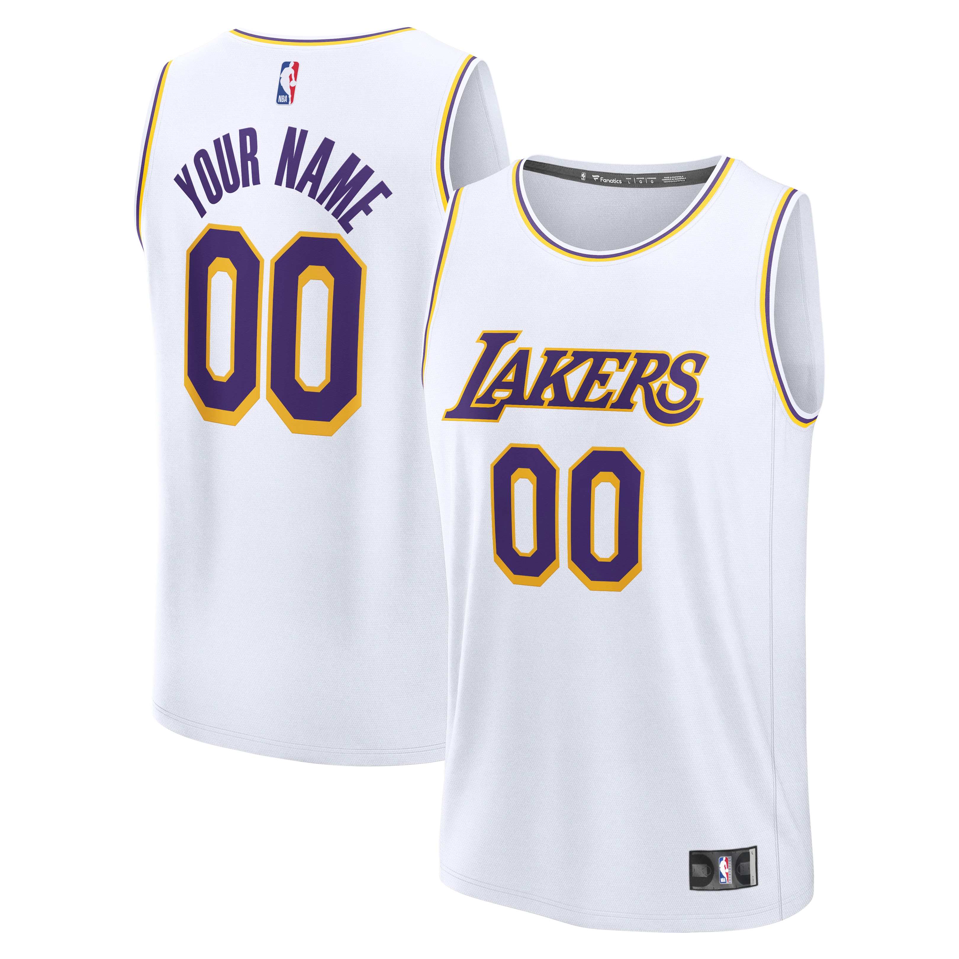 Los Angeles Lakers Fanatics Fast Break Custom Jersey - Association Edition 