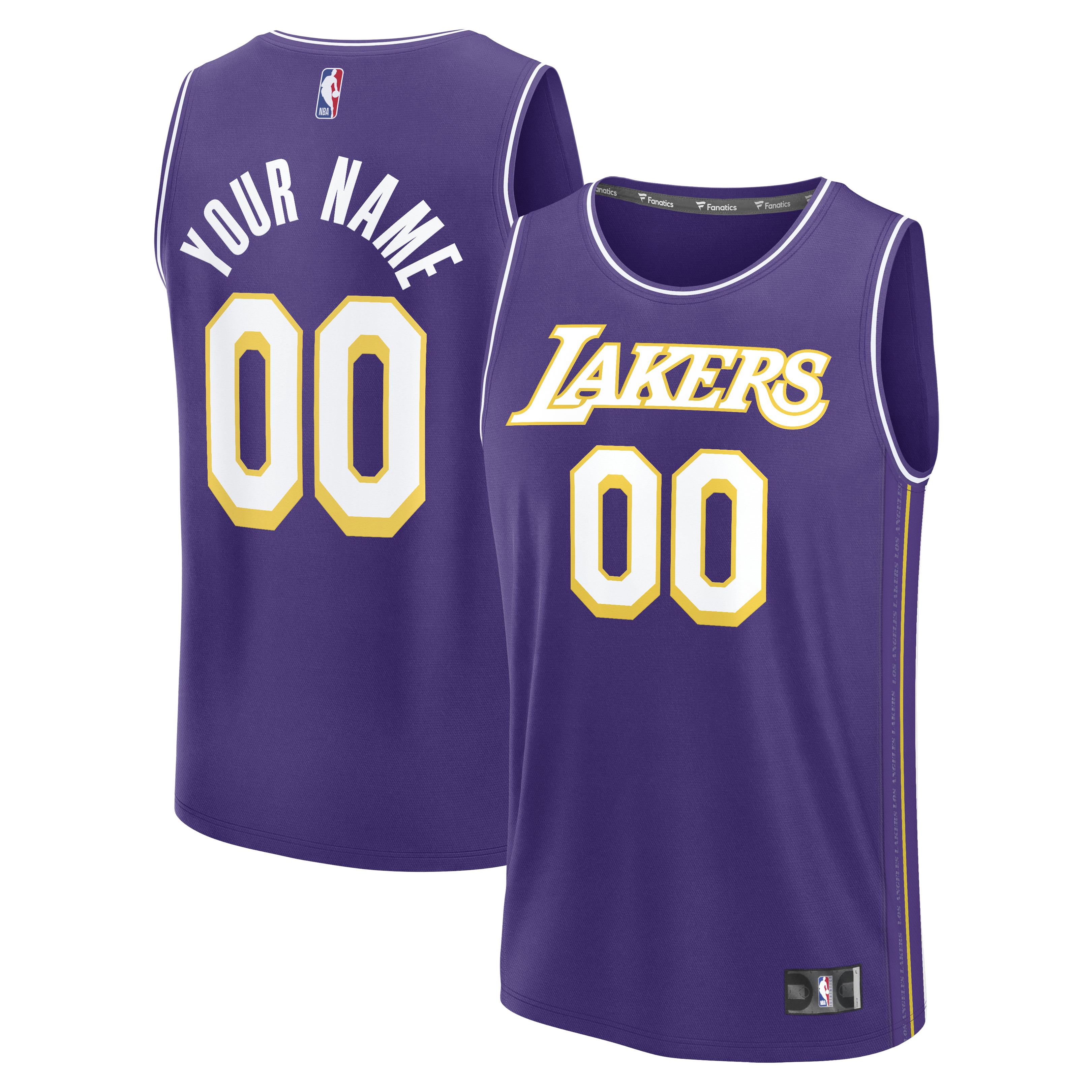 Los Angeles Lakers Fanatics Youth Fast Break Custom Jersey - Statement Edition - Purple