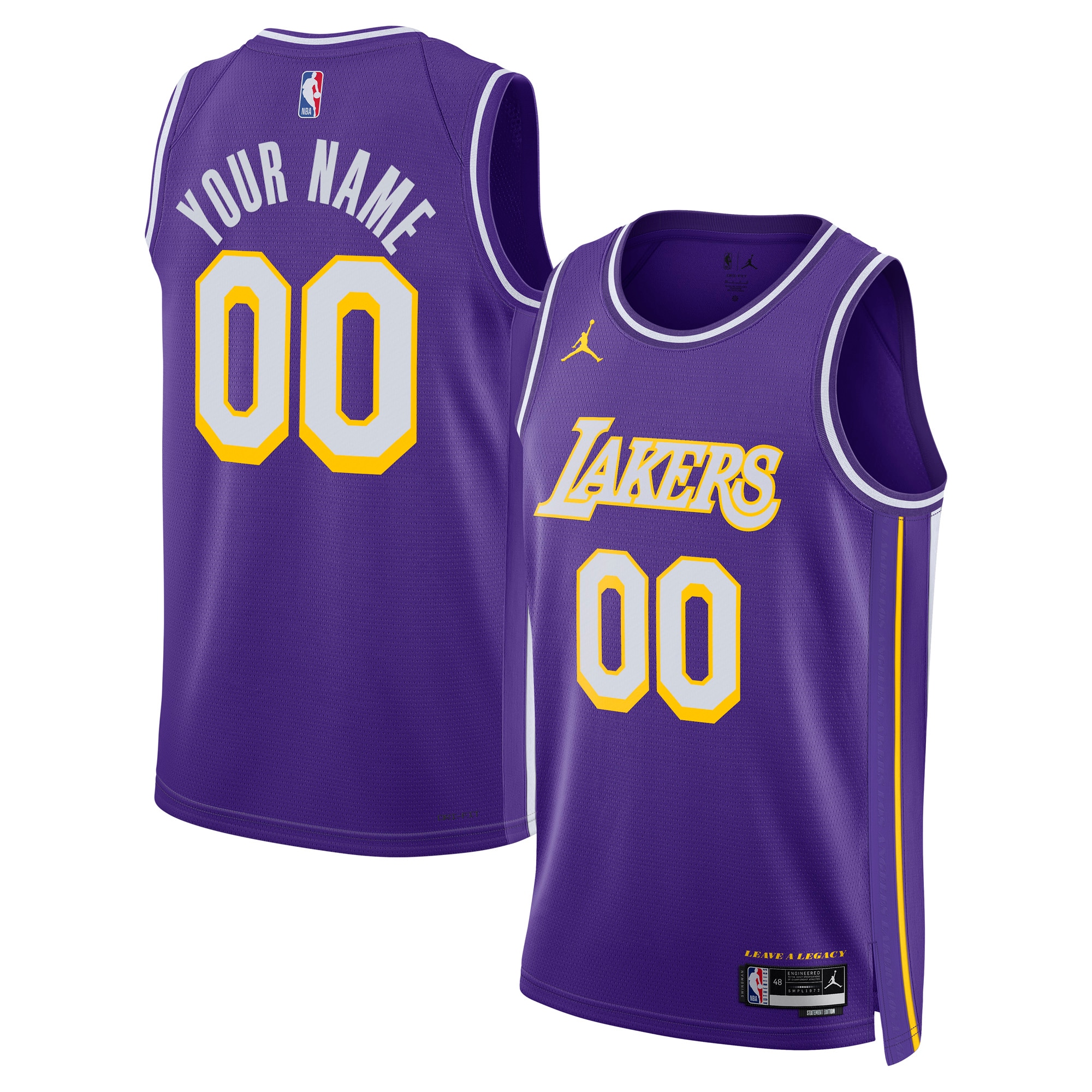 Los Angeles Lakers Jordan Brand Unisex Swingman Custom Jersey - Statement Edition - Purple