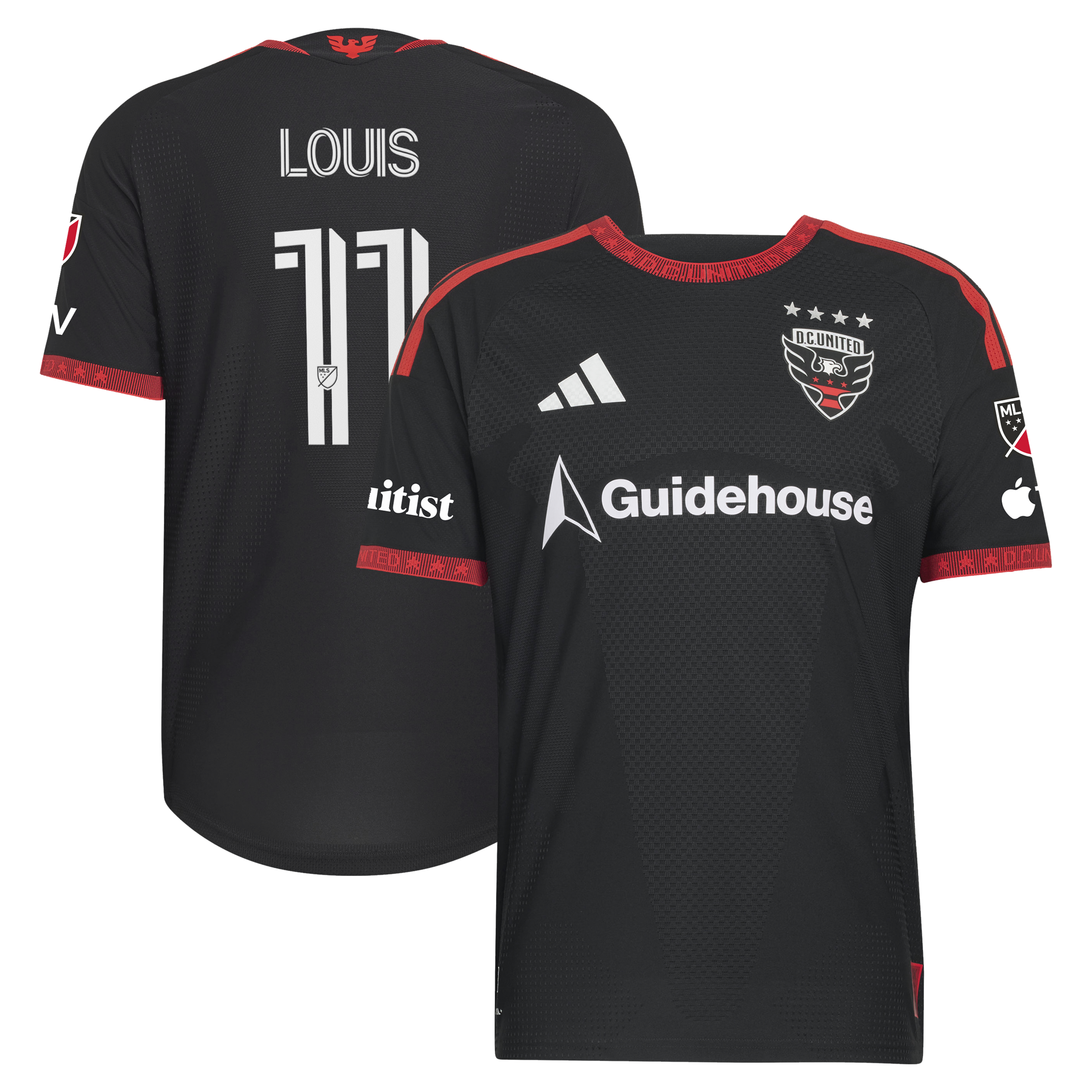 Louis Munteanu D.C. United 2026 Black-and-Red Kit On-Field Patch Jersey - Black