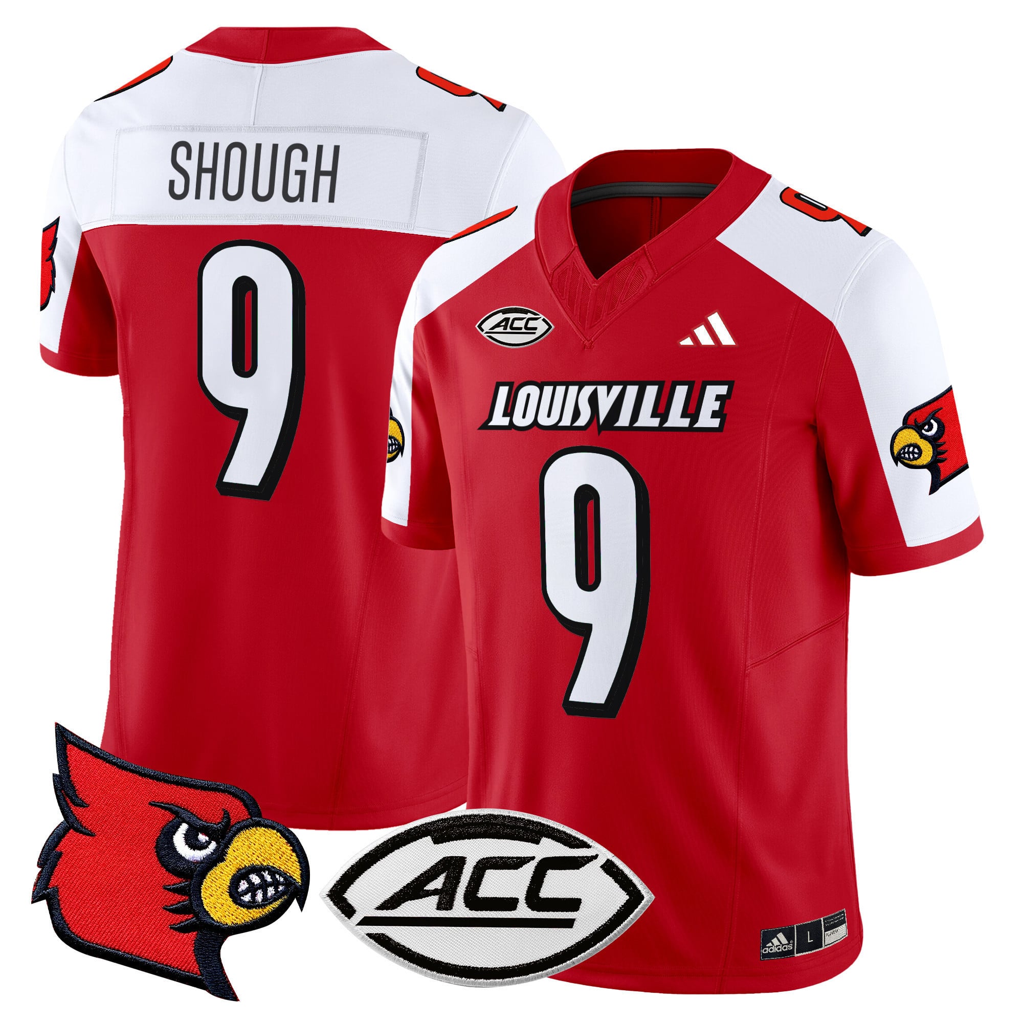 Louisville Cardinals #9 Jersey - Adidas - Red Replica