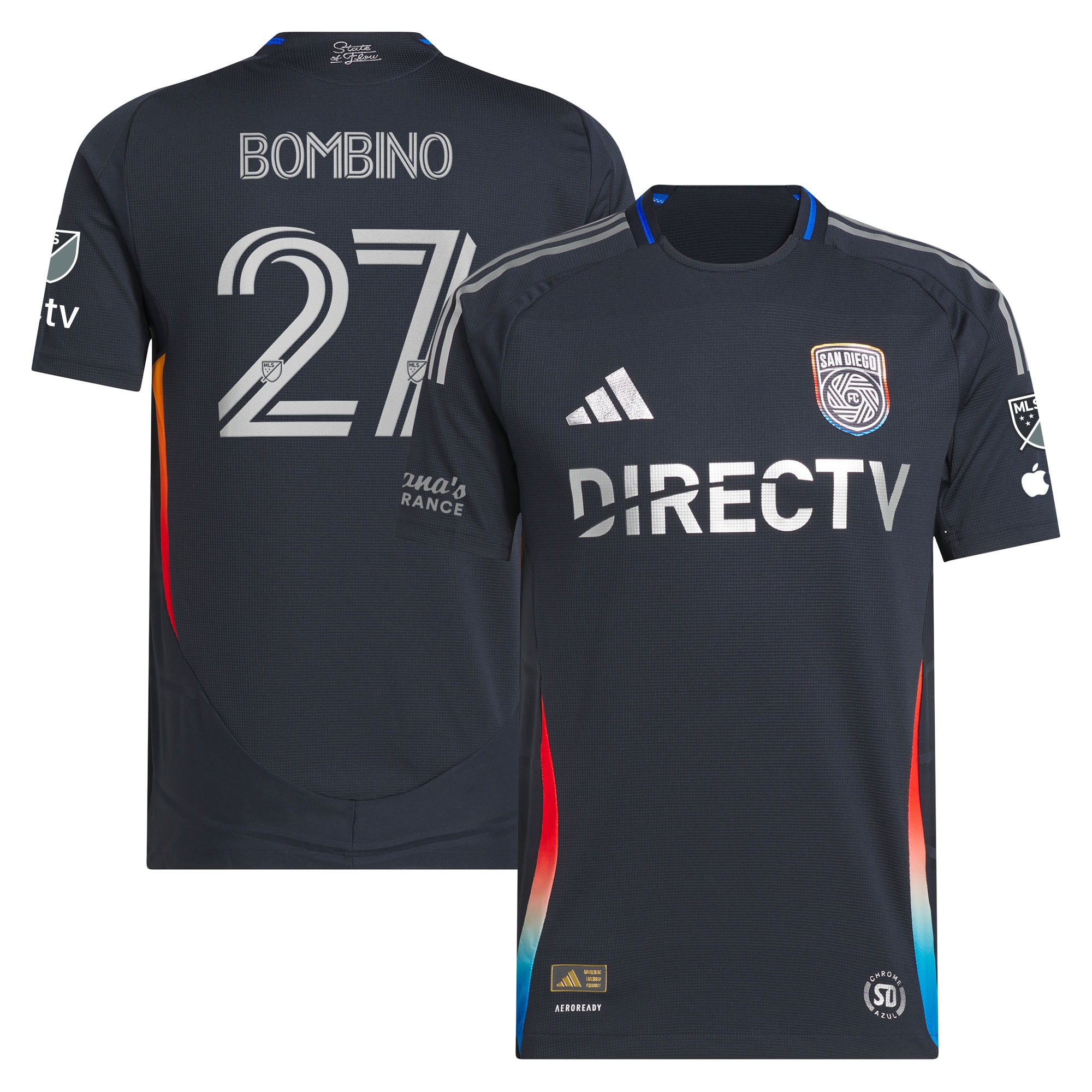 Luca Bombino San Diego FC 2025 State of Flow On-Field Jersey - Navy