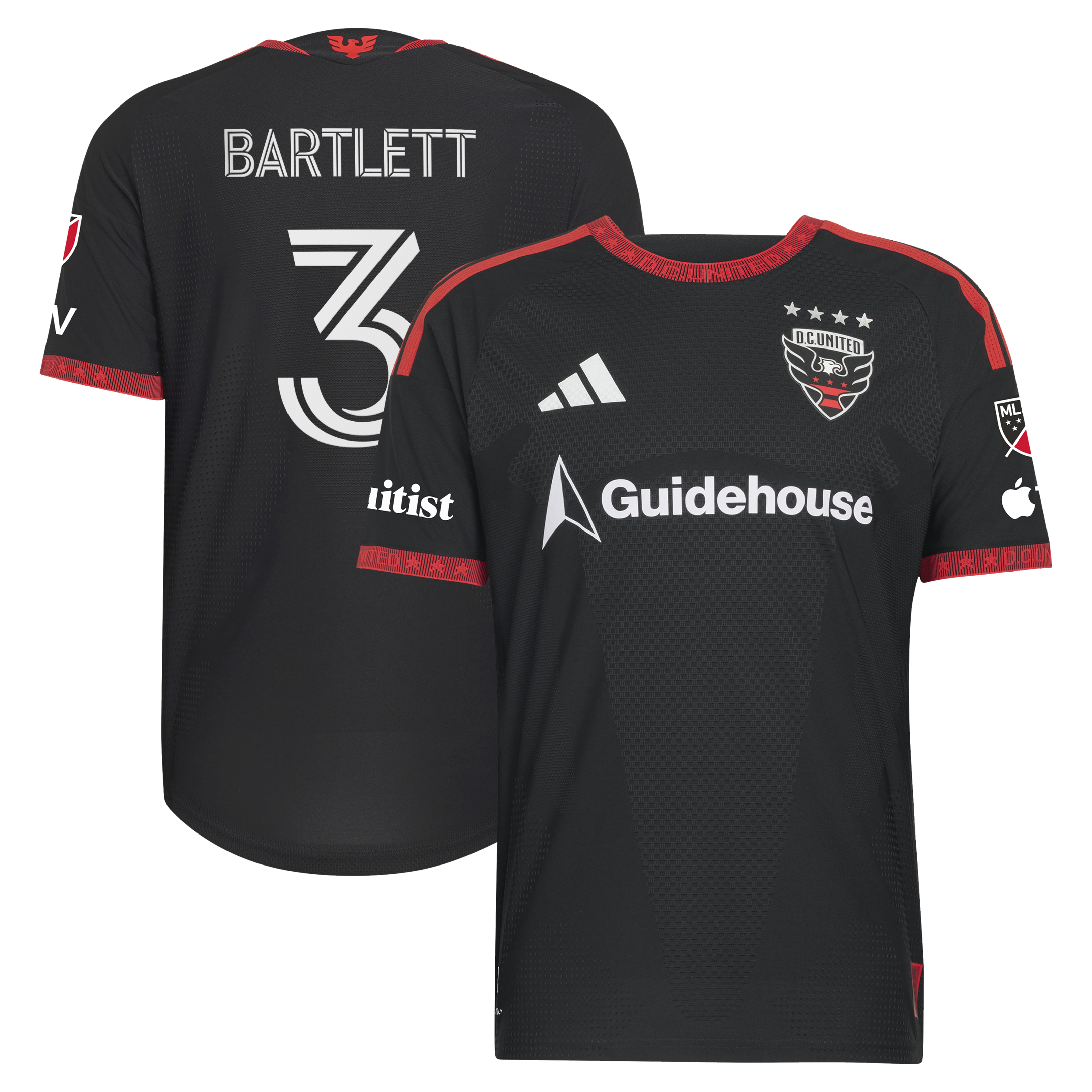 Lucas Bartlett D.C. United 2026 Black-and-Red Kit On-Field Patch Jersey - Black