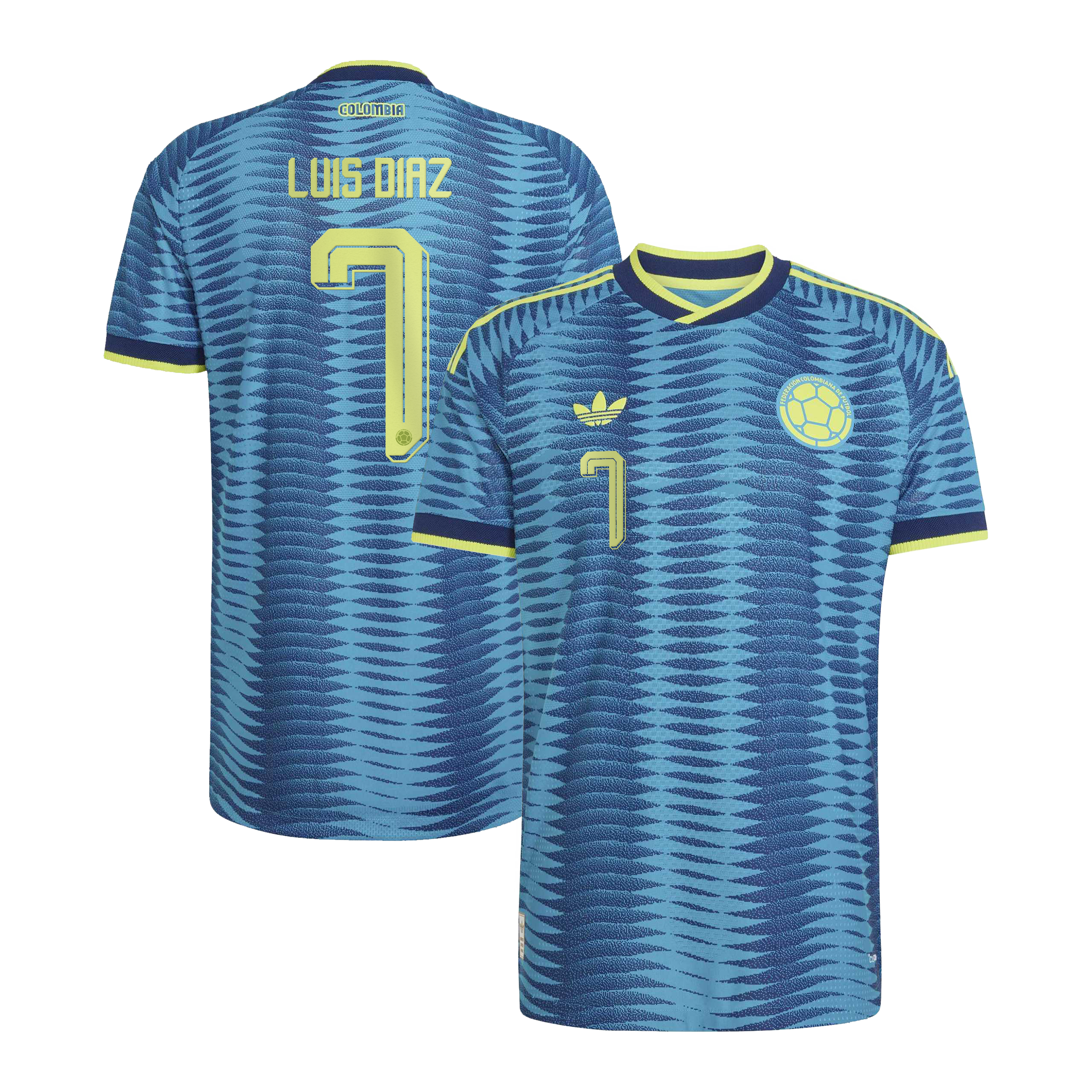 Luis Diaz Colombia National Team 2026 Away On-Field Jersey - Turquoise