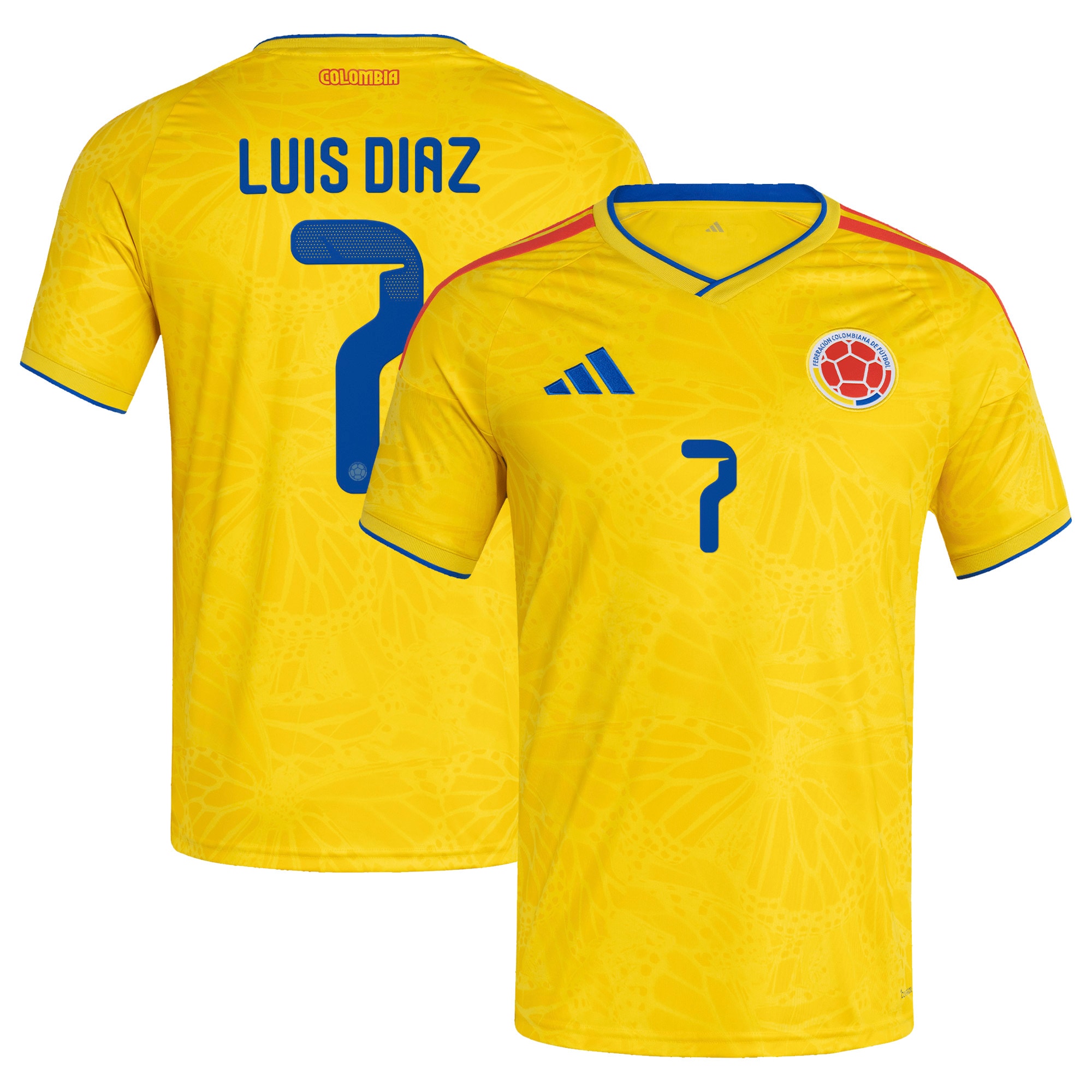 Luis Diaz Colombia National Team 2026 Home Jersey - Yellow