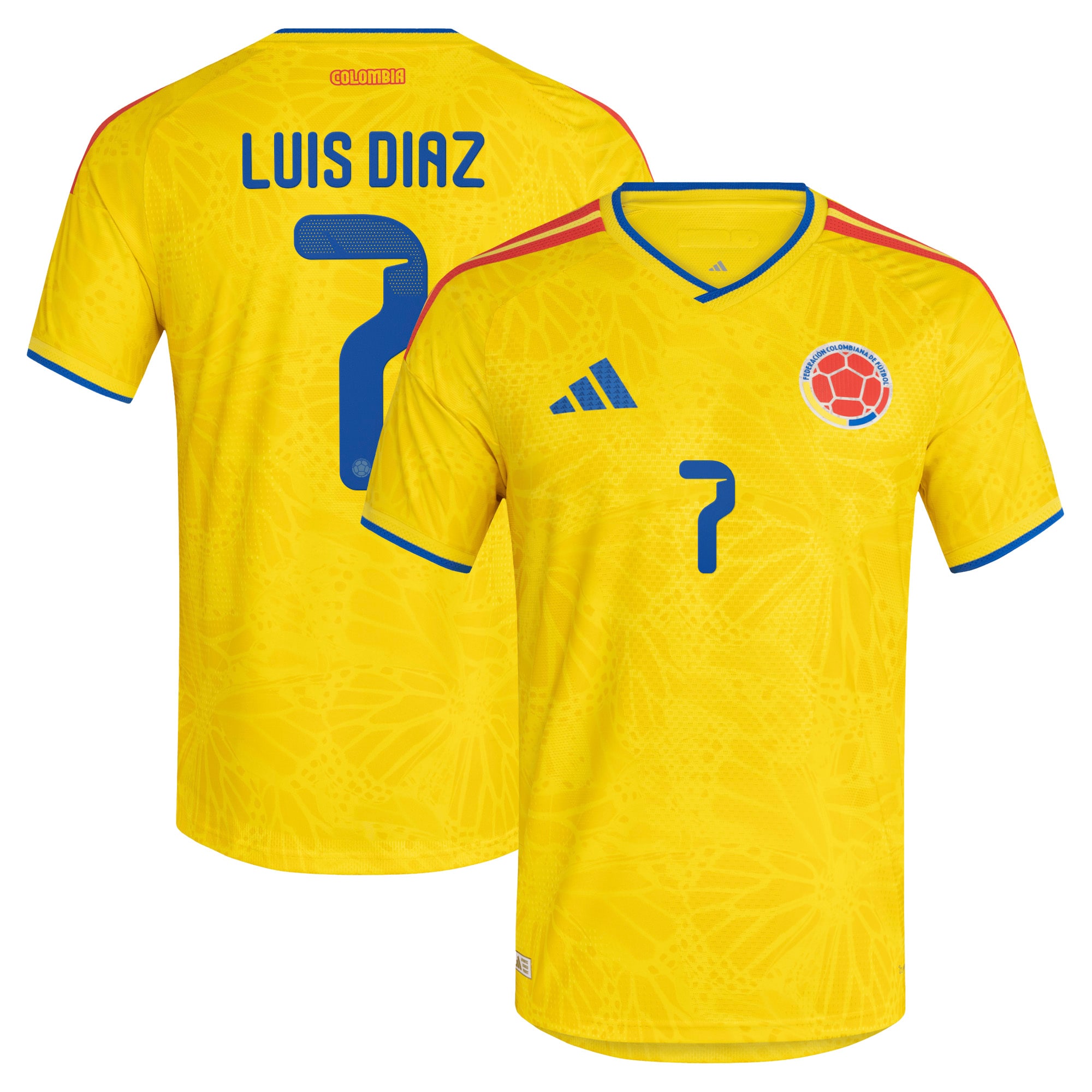Luis Diaz Colombia National Team 2026 Home Jersey - Yellow