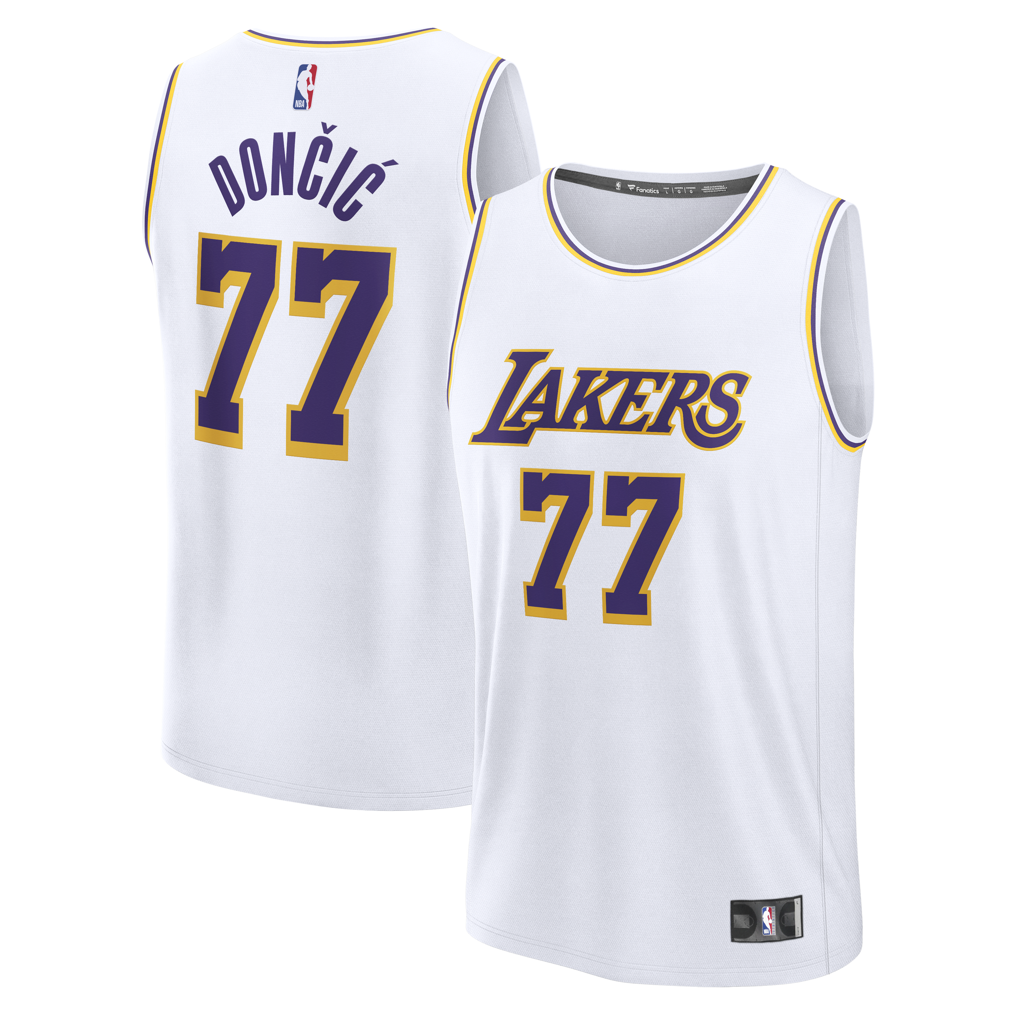 Luka Dončić Los Angeles Lakers Fanatics Youth Fast Break Jersey - White - Association Edition