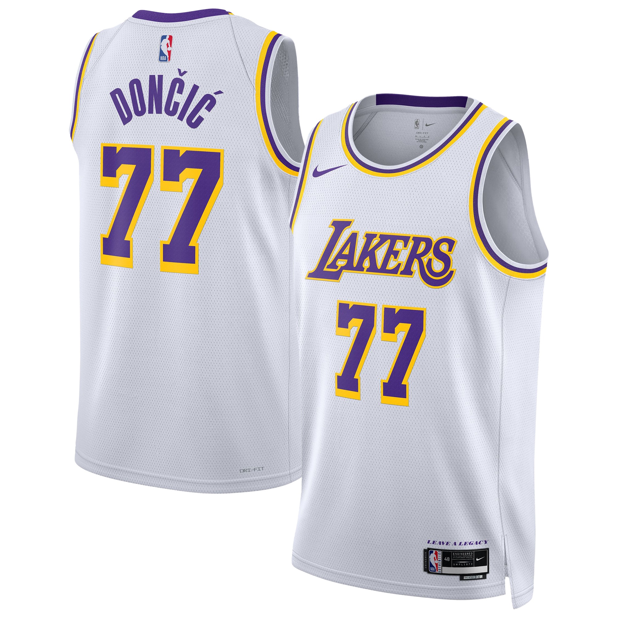 Luka Dončić Los Angeles Lakers Unisex Swingman Jersey - Association Edition - White