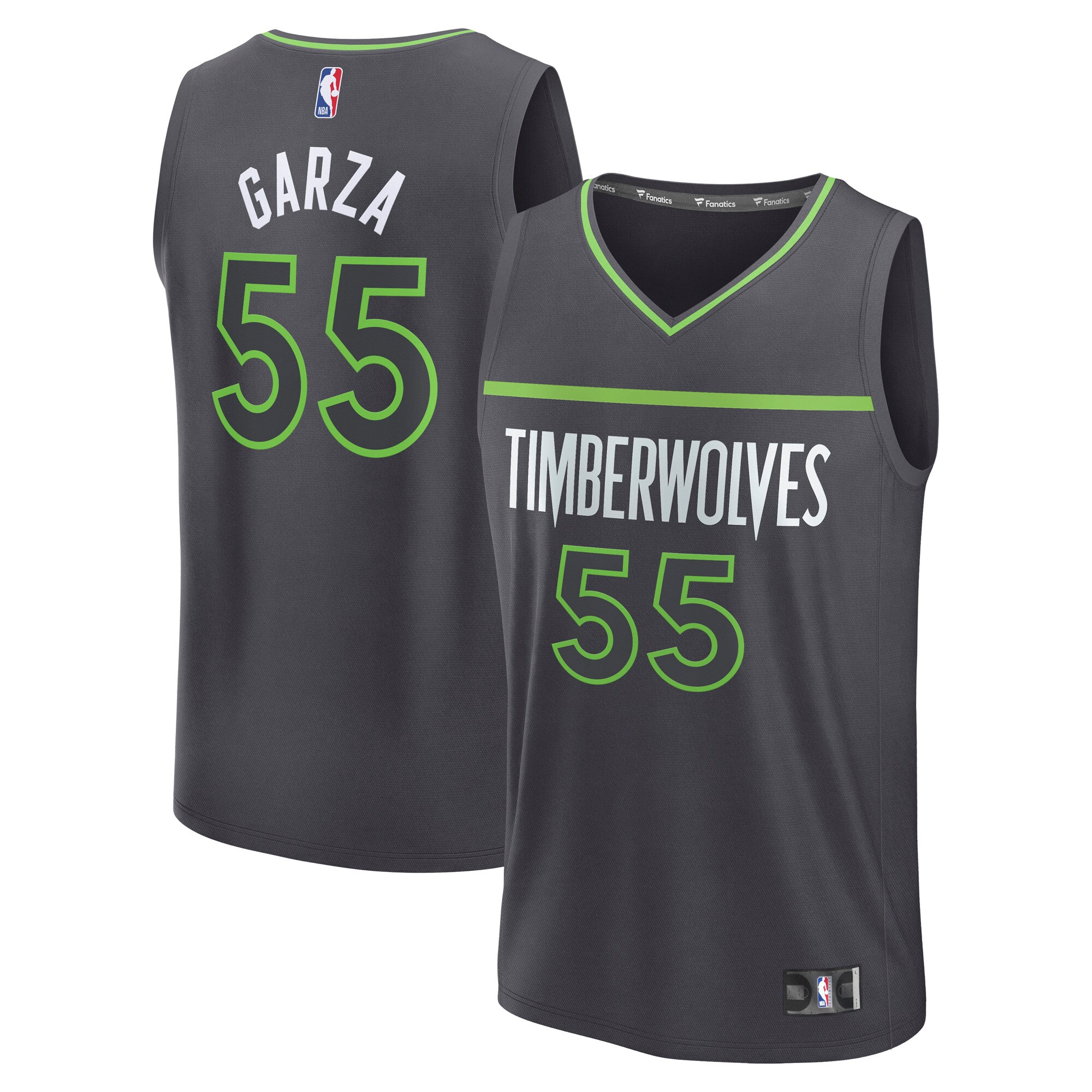 Luka Garza Minnesota Timberwolves Fanatics Fast Break Player Jersey - Statement Edition - Charcoal