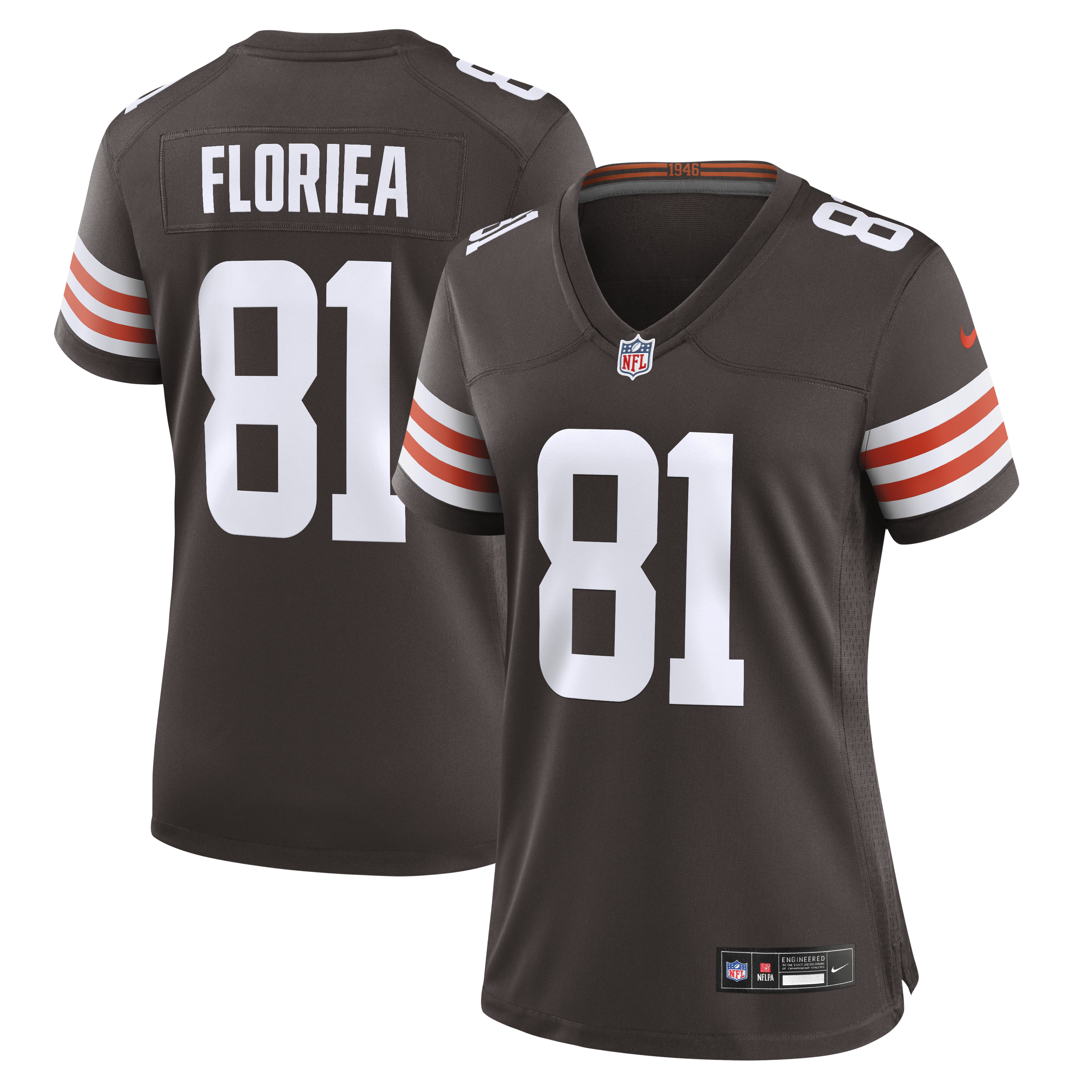 Luke Floriea Cleveland Browns Women's Team Game Jersey - Brown