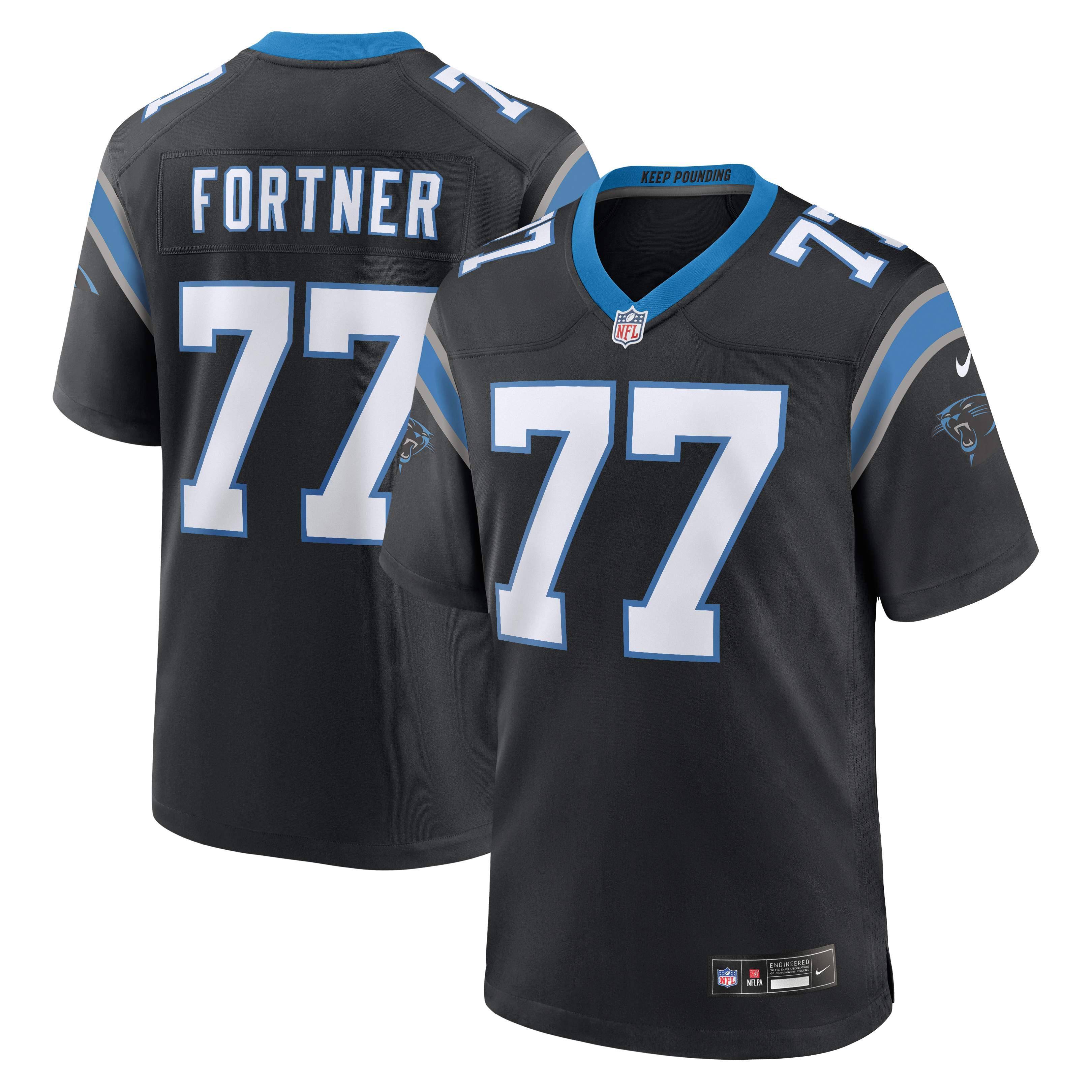 Luke Fortner Carolina Panthers Team Game Jersey - Black