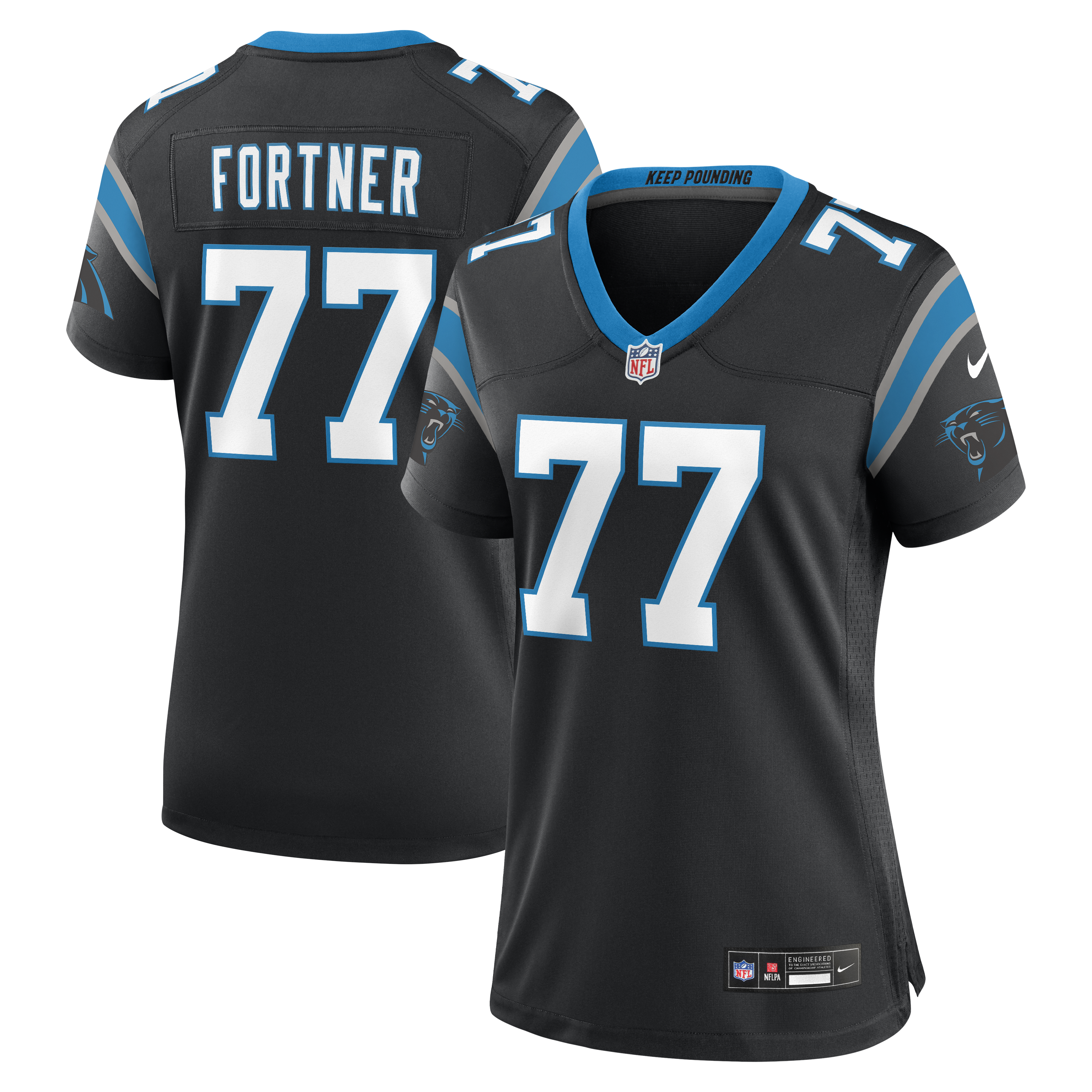 Luke Fortner Carolina Panthers Women's Team Game Jersey - Black