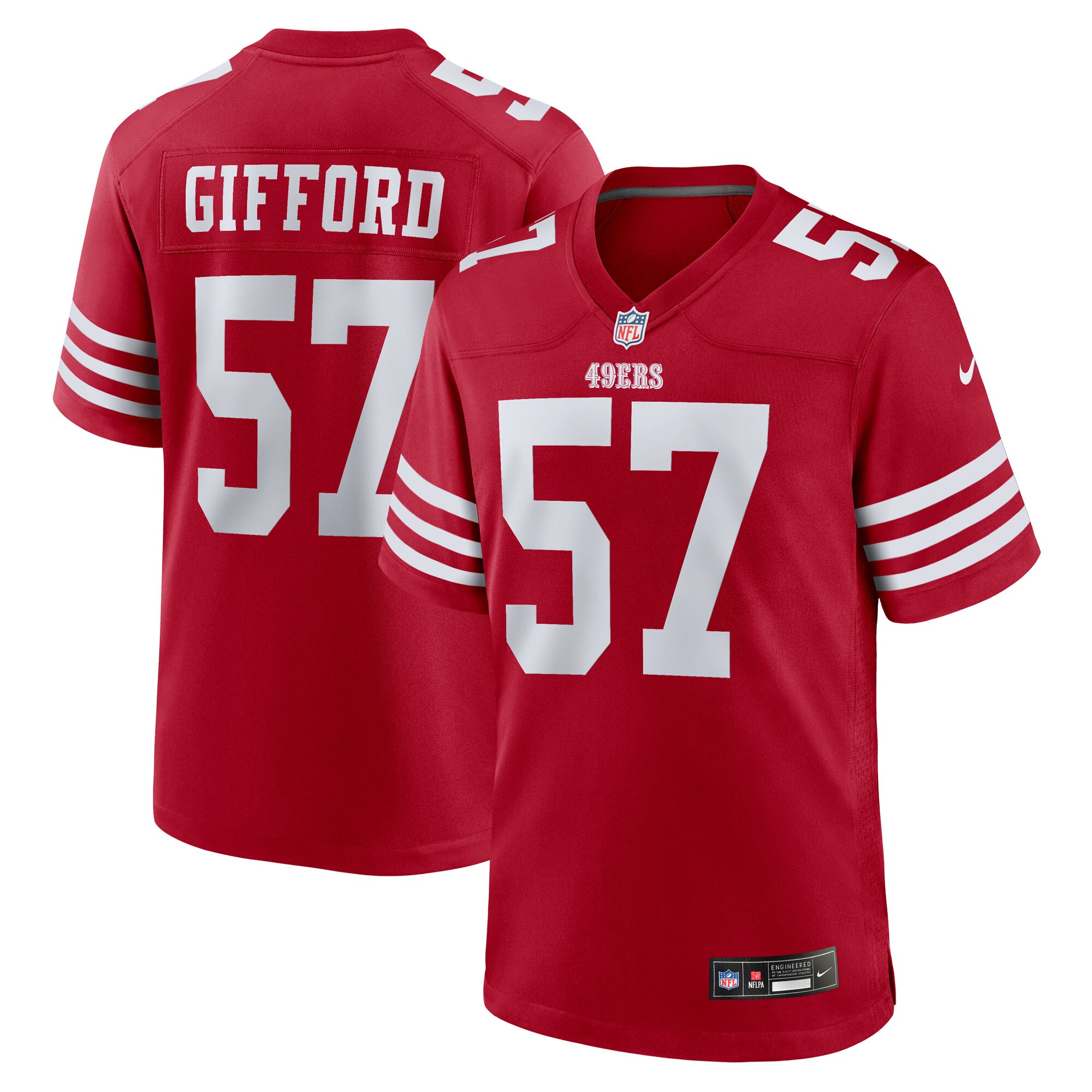Luke Gifford San Francisco 49ers Team Game Jersey - Scarlet